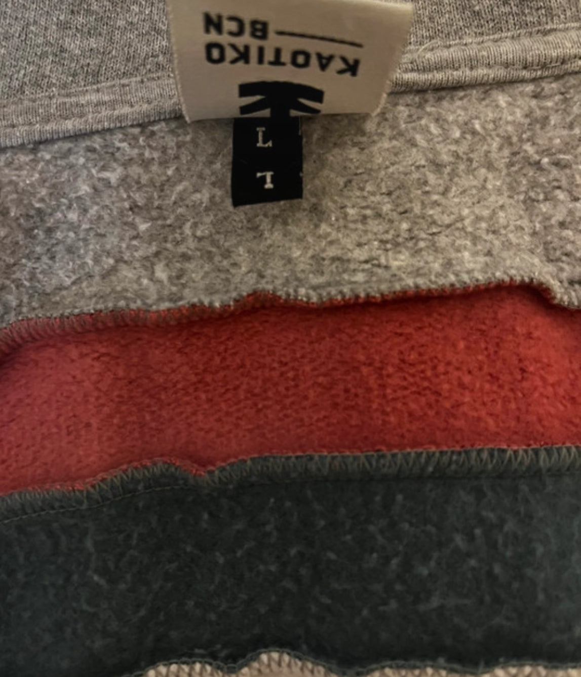 Hooded Jacket von Kaotiko (L Herren) Full Zip Sweatshirt hellgrau bunt