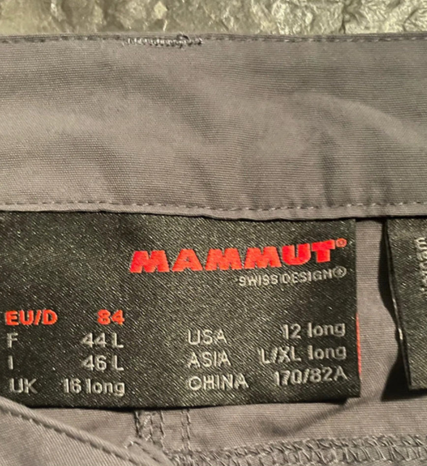 2 in 1 Hose von Mammut (L Herren) Zip-Off wasserabweisend dunkelgrau