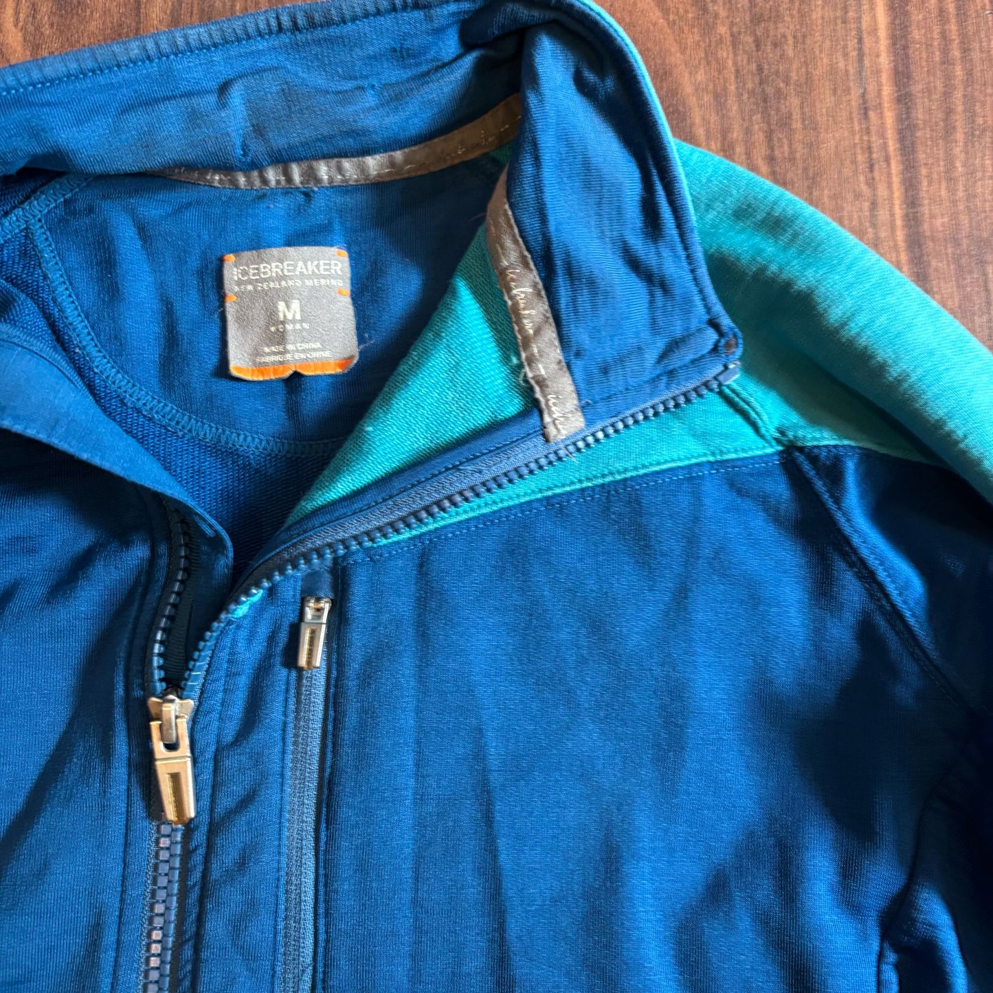 Zip Jacke von Icebreaker 100% Merino 320 (Damen M) blau