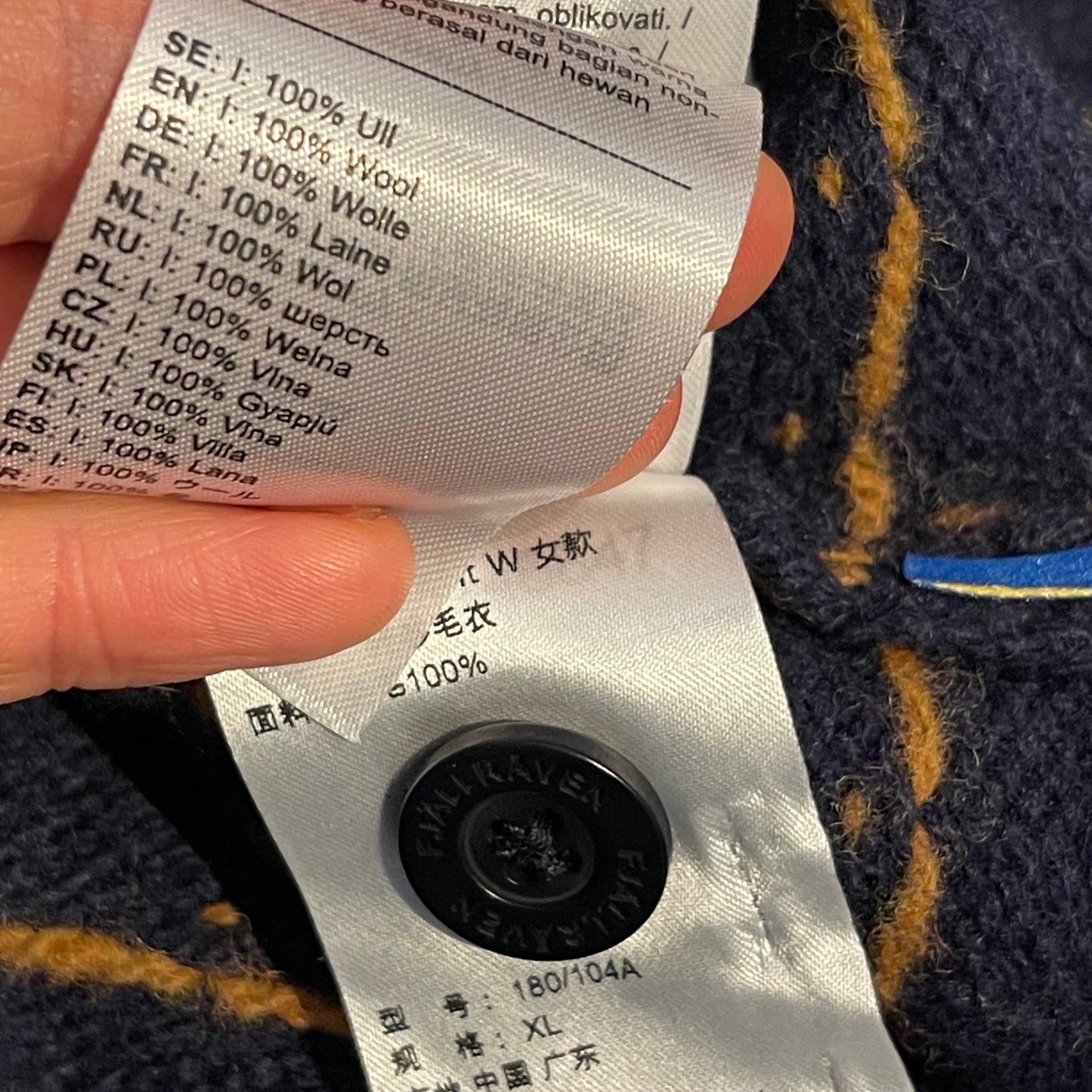 Strick Pullover Fjällräven pure Wolle ( XL Damen ) dunkelblau