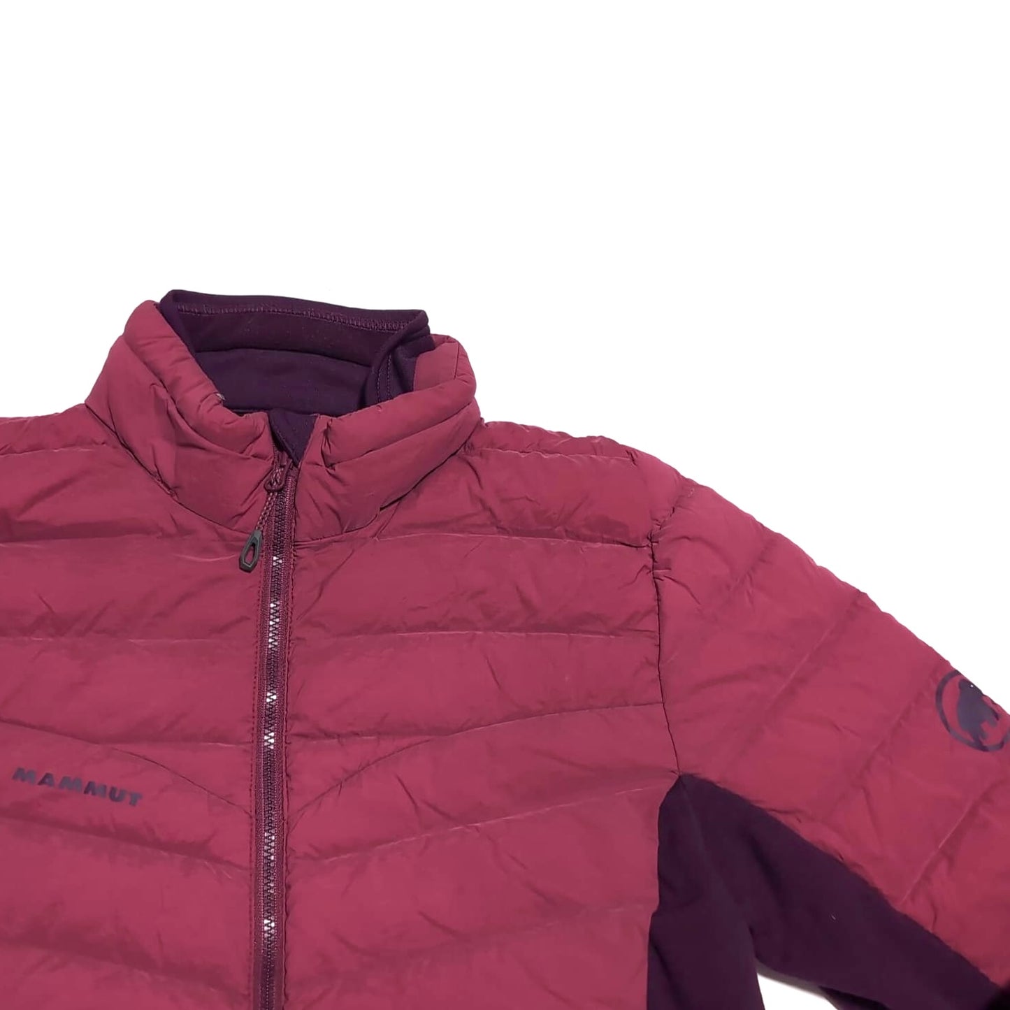 Daunen Hybrid Jacke von Mammut (S Damen) Beerenfarbig mit Aubergine