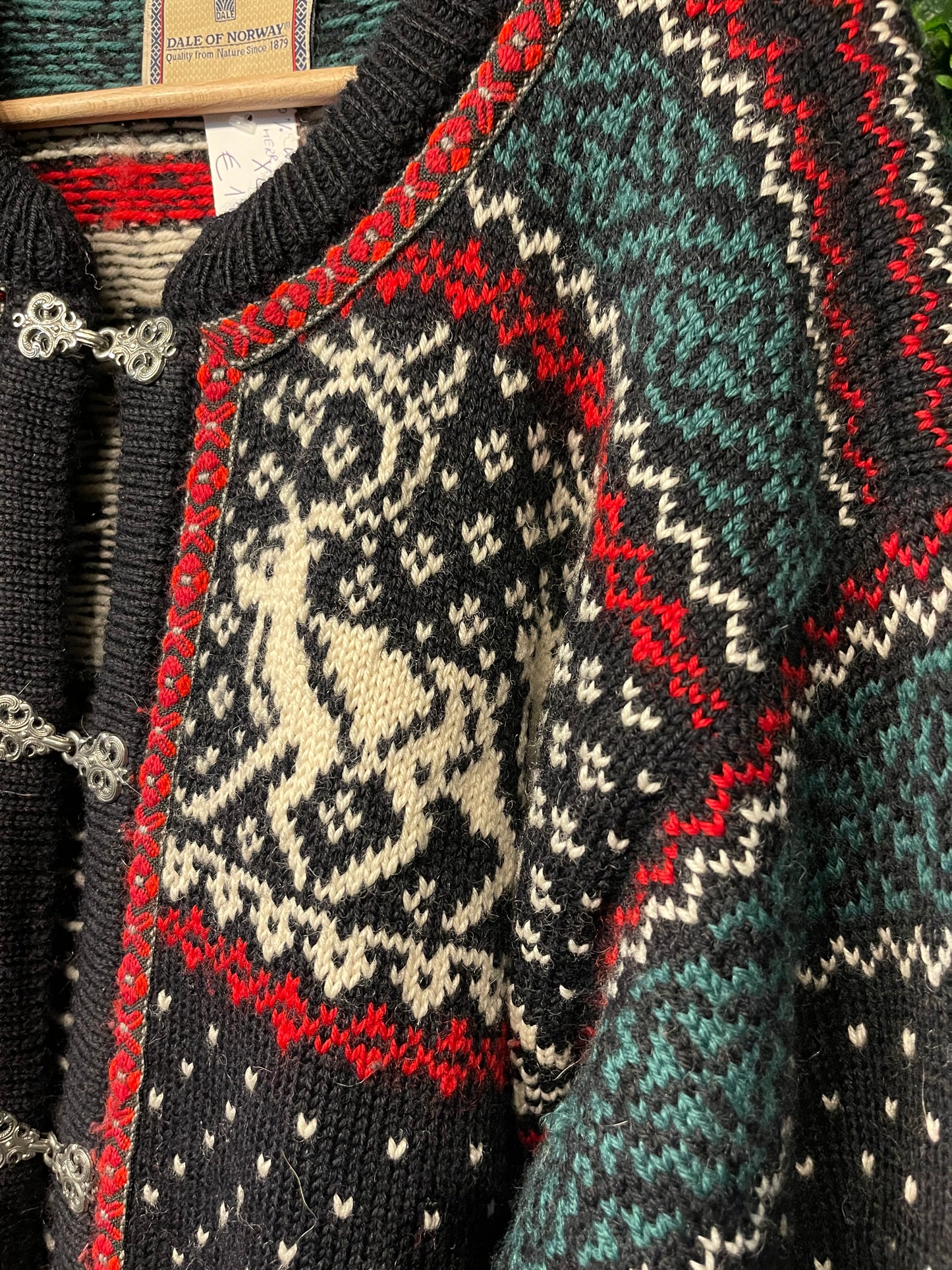 Strick Jacke Dale of Norway (XL Herren) Hirsche schwarz Wolle