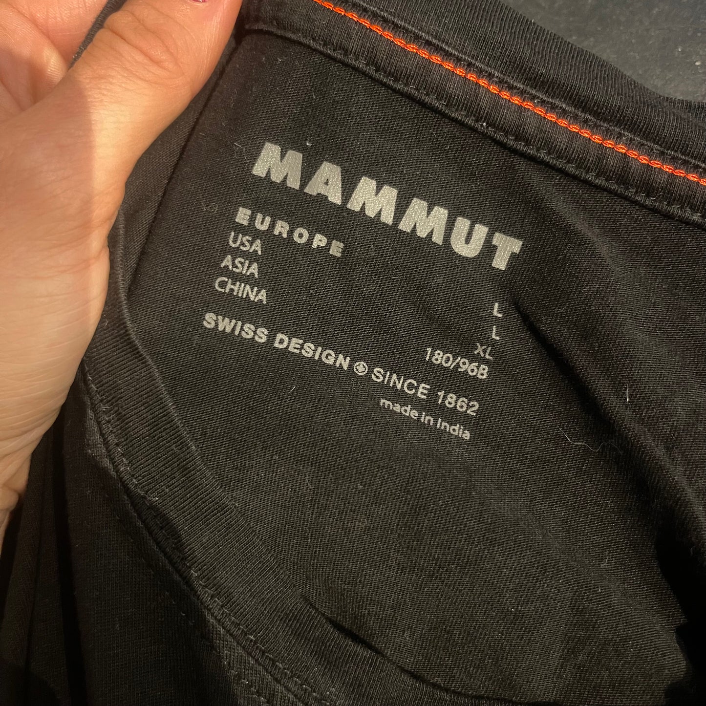 Mammut T-Shirt (Herren L) Baumwolle schwarz mit Backprint