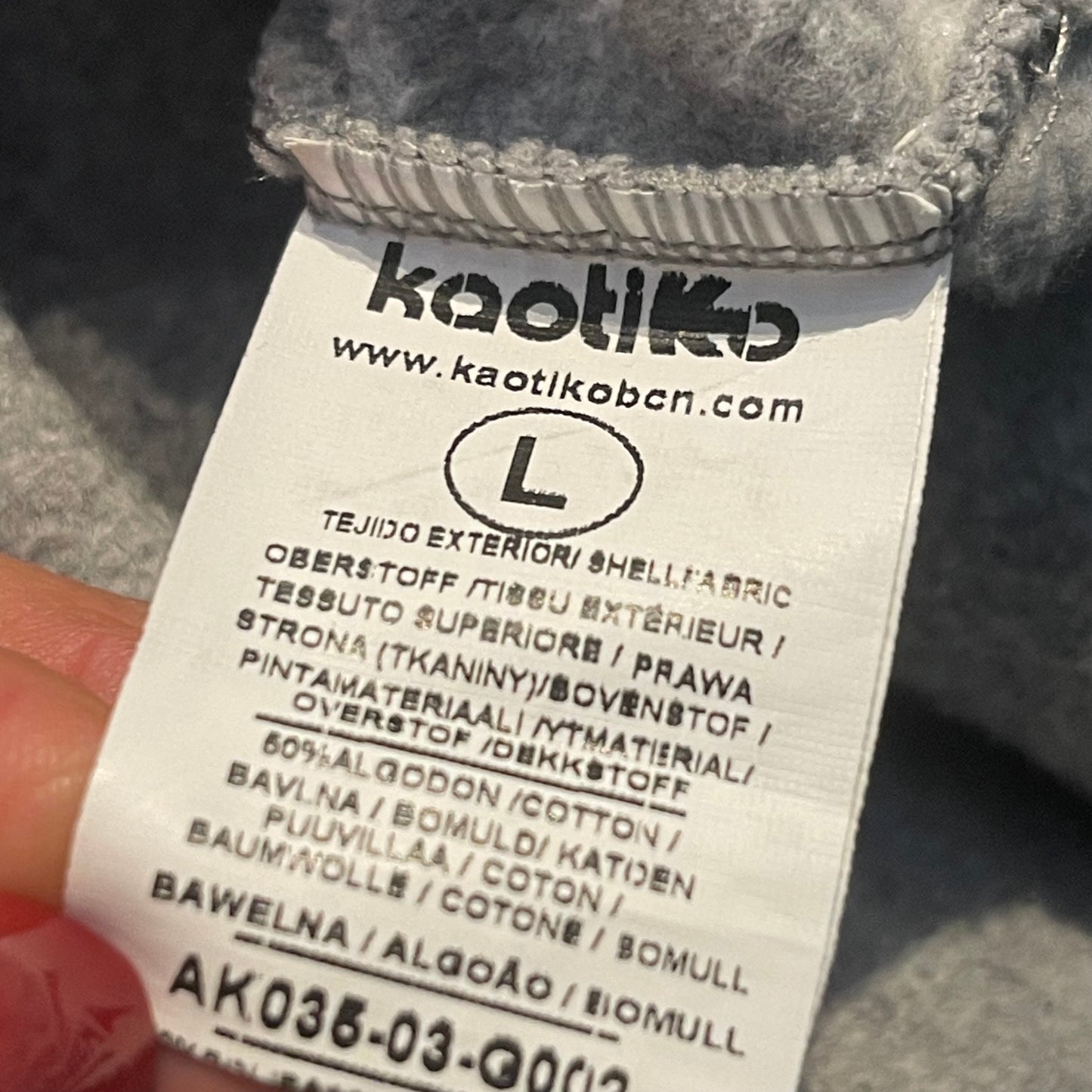 Hooded Jacket von Kaotiko (L Herren) Full Zip Sweatshirt hellgrau bunt