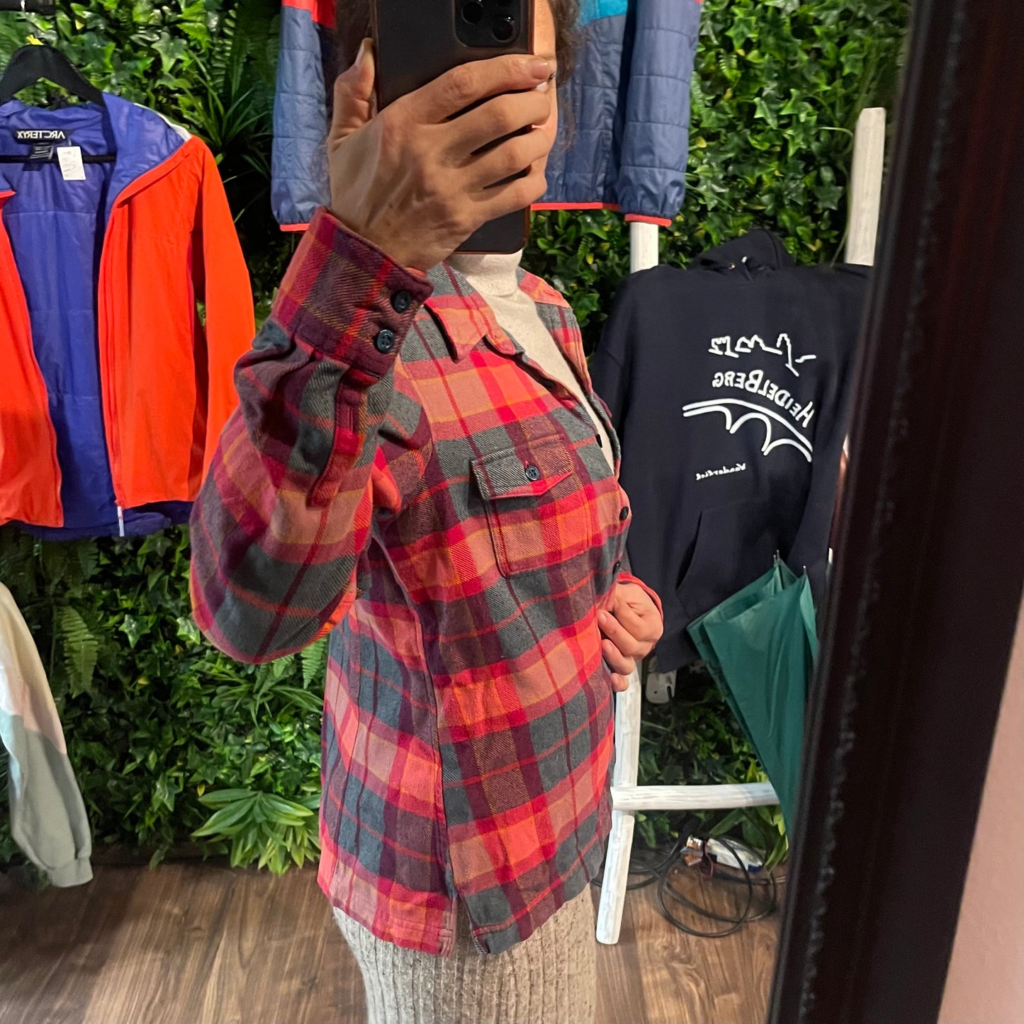 Patagonia Karo Hemd (S Damen) 100% Bio-Baumwolle rot blau kariert