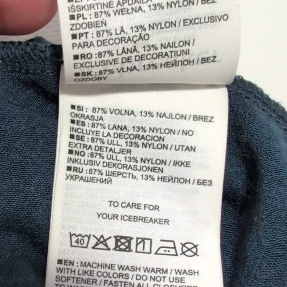 Merino T-Shirt von Icebreaker (L Herren) dunkelblau mit Print