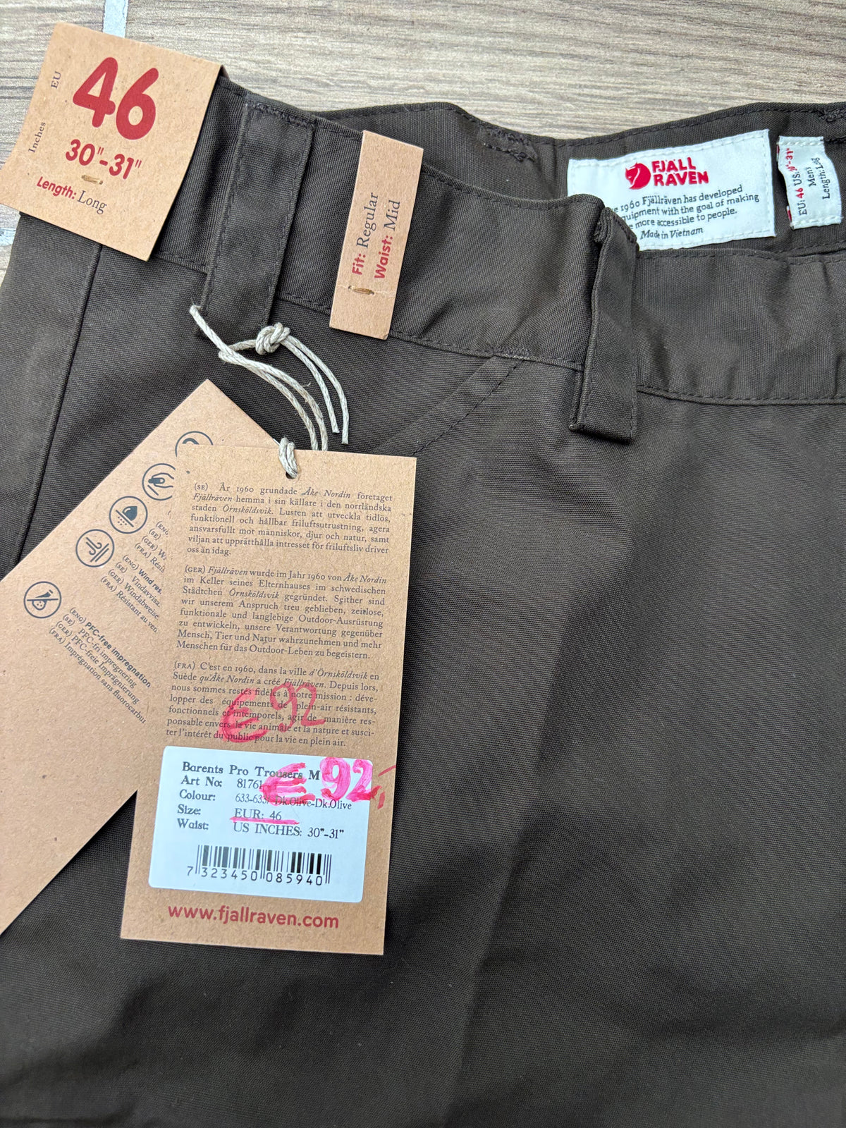 Hose Fjällräven Barents Pro (S Herren) braun