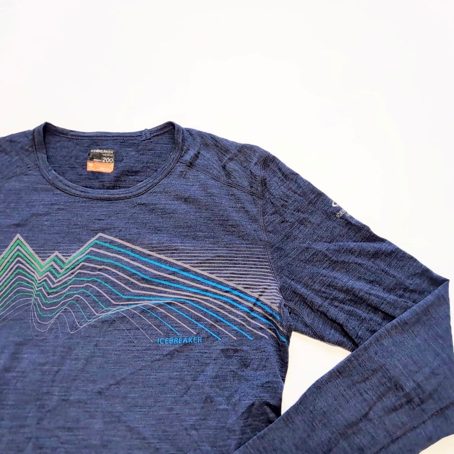 Longsleeve Icebreaker (M HERREN) Merino 200 dunkelblau Brustprint