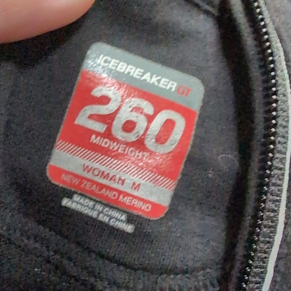 Merino Jacke von Icebreaker 260 (M Damen) schwarz mit Kapuze
