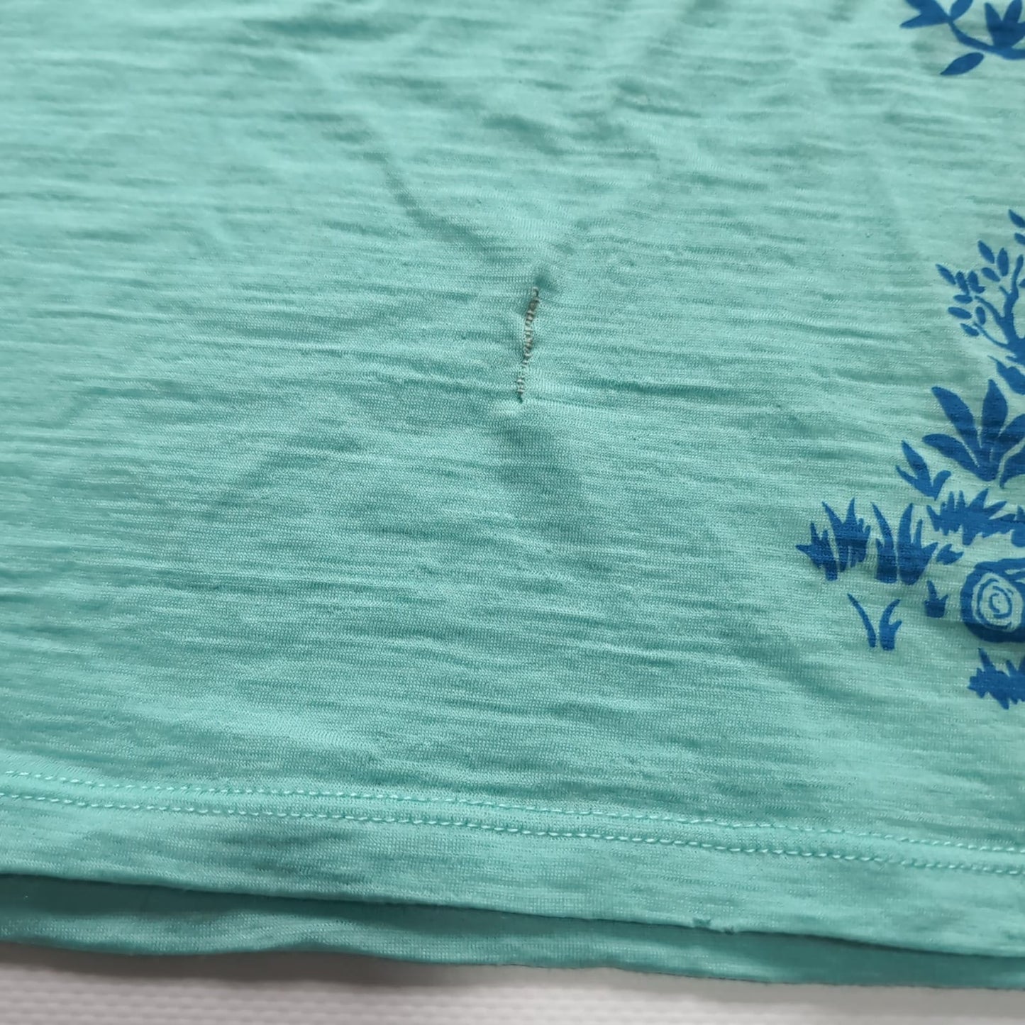 Merino T-Shirt von Icebreaker (Damen M) türkis Print Camping