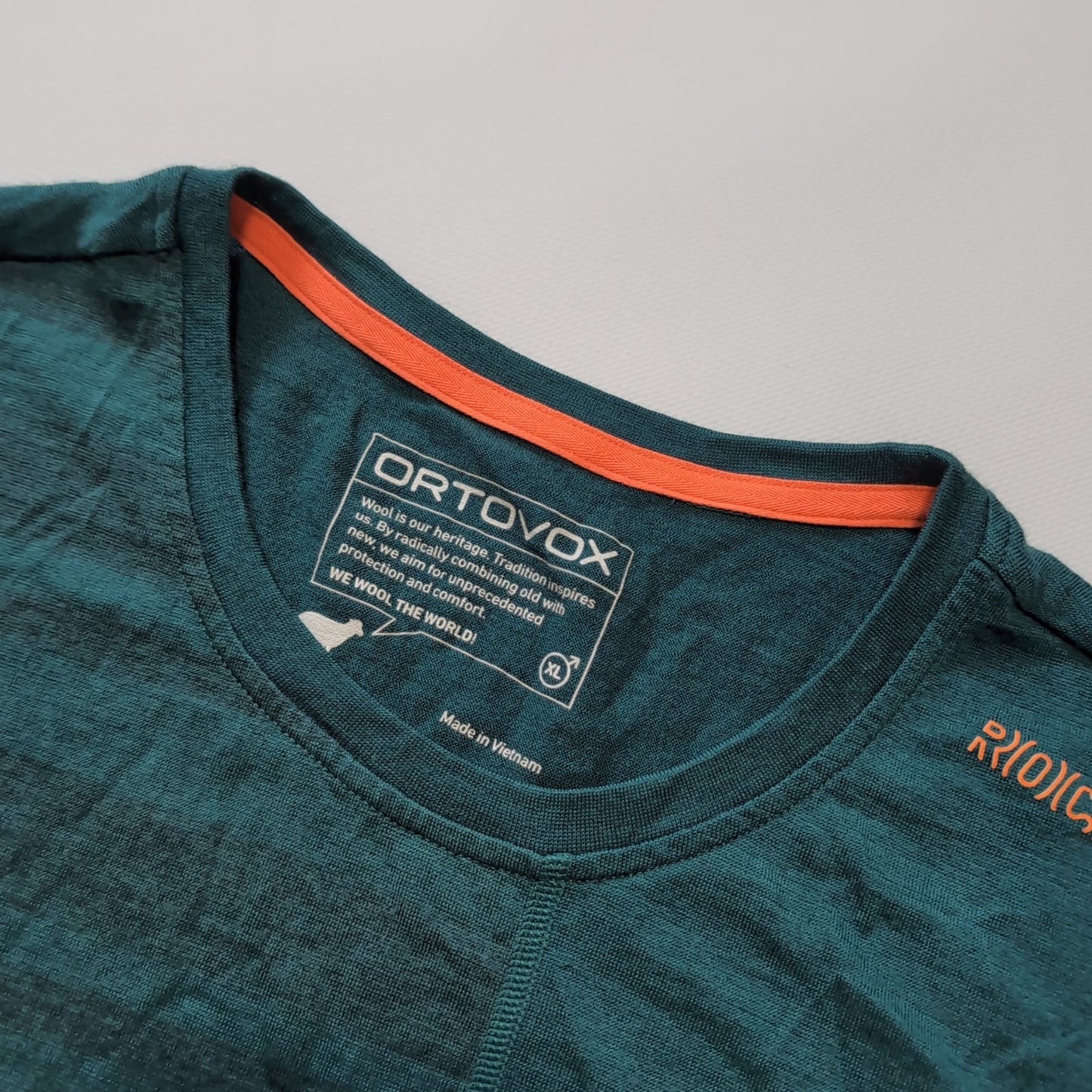 100% Merino T-Shirt von Ortovox (XL Herren) türkis blau Rock'n'Wool