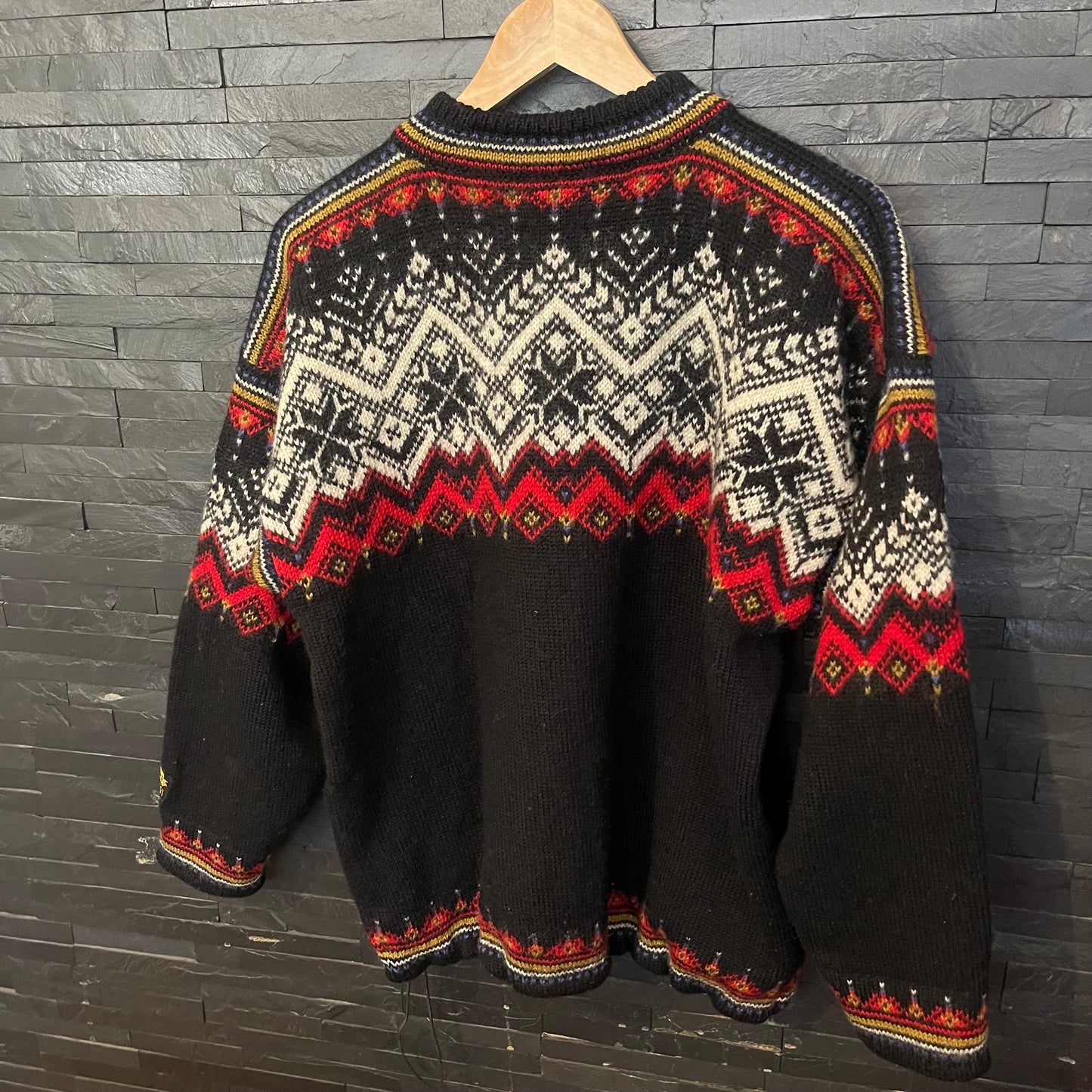 Strick Pullover Dale of Norway (M Herren / L Damen) Zipper schwarz mit Muster