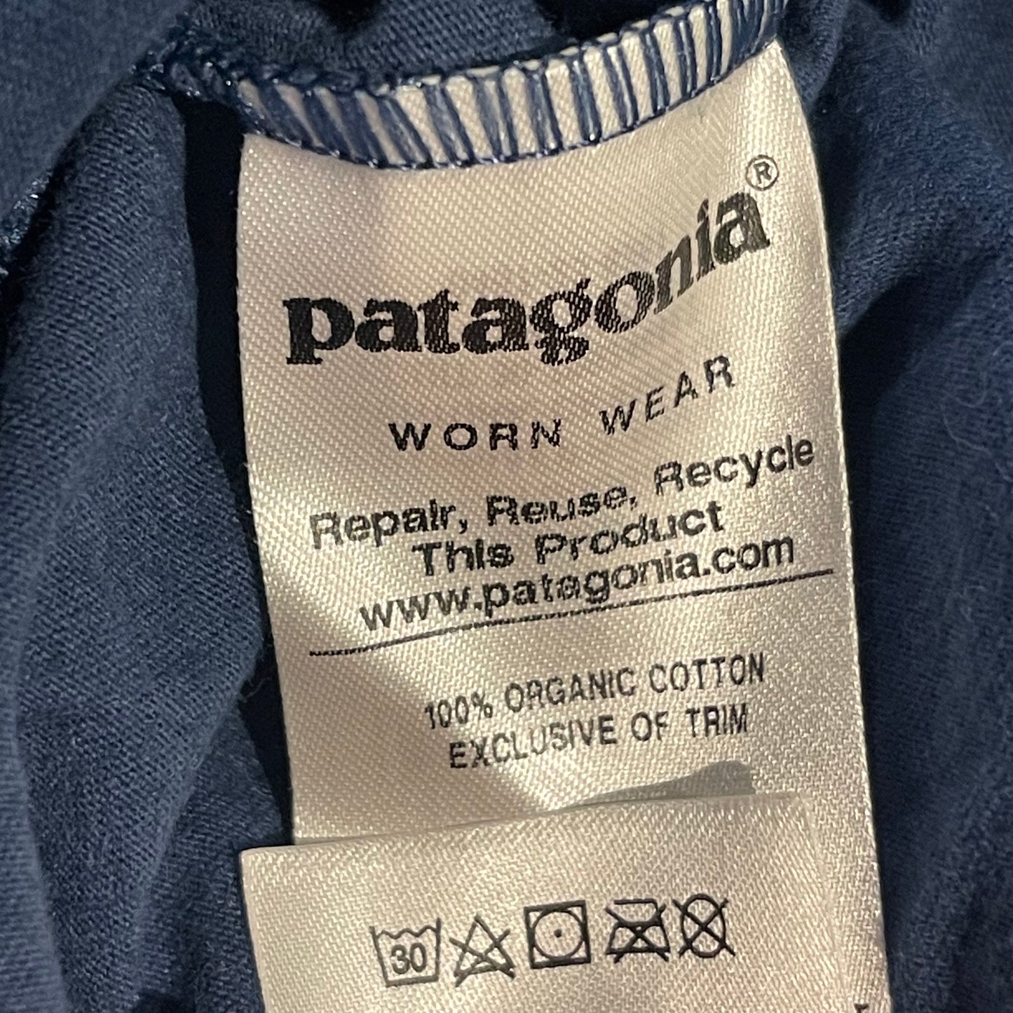Patagonia T-Shirt ( L Damen ) Organic Cotton dunkelblau mit Brustprint
