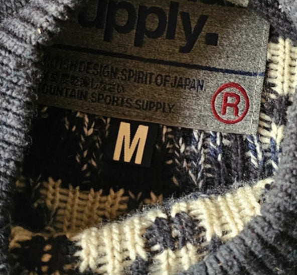 Dunkelblauer Pullover (Herren M) von Superdry mit Wolle