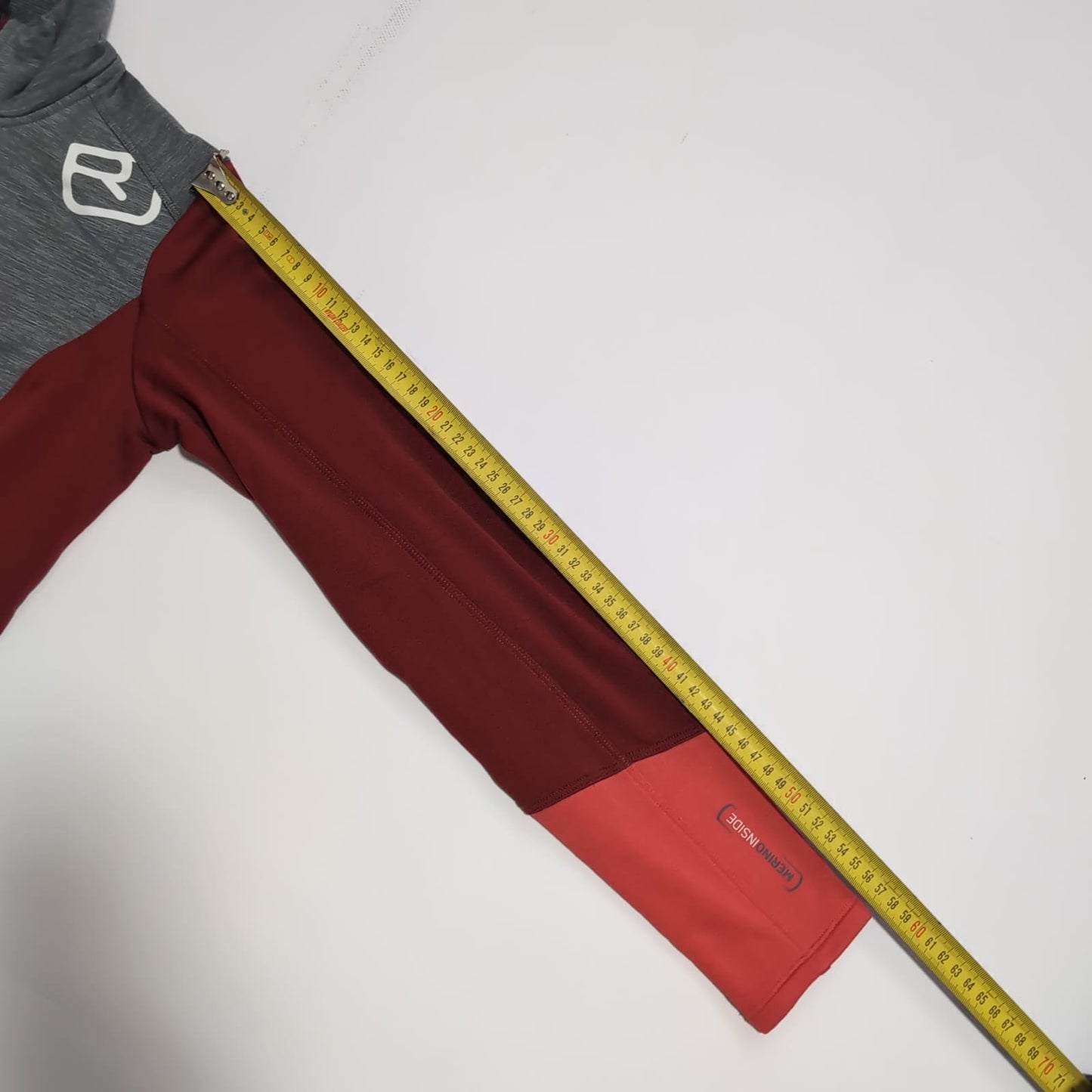 Merino Longsleeve von Ortovox (S) 1/3 Zipper Thermo Funktionsshirt rot grau