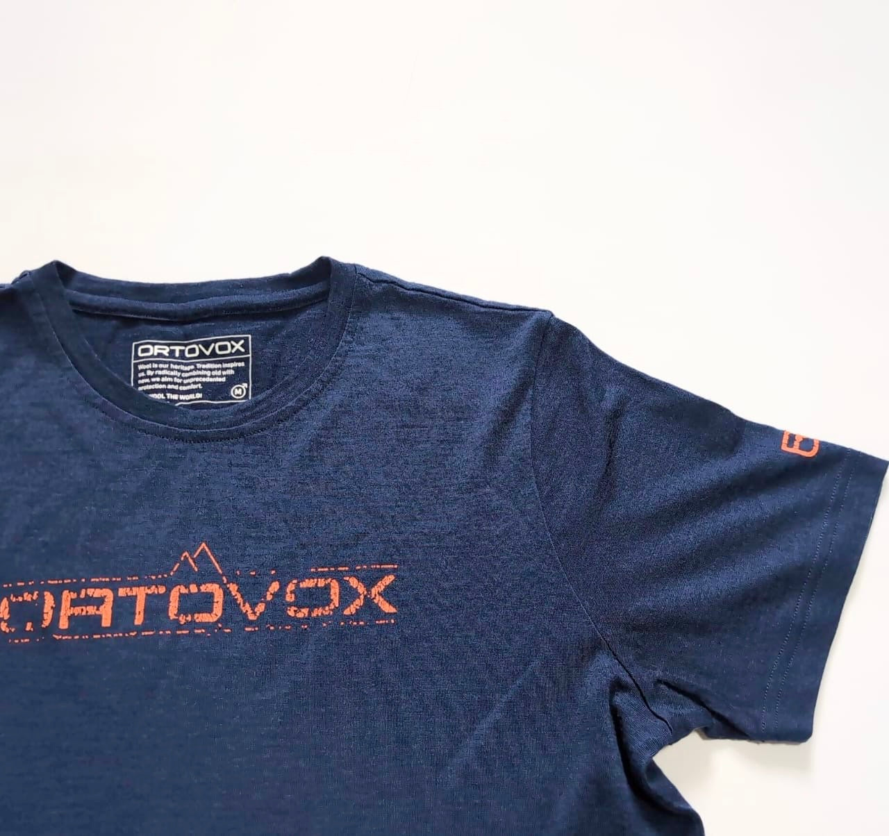 Pure Merino T-Shirt von Ortovox (M Herren) dunkelblau mit Brustprint