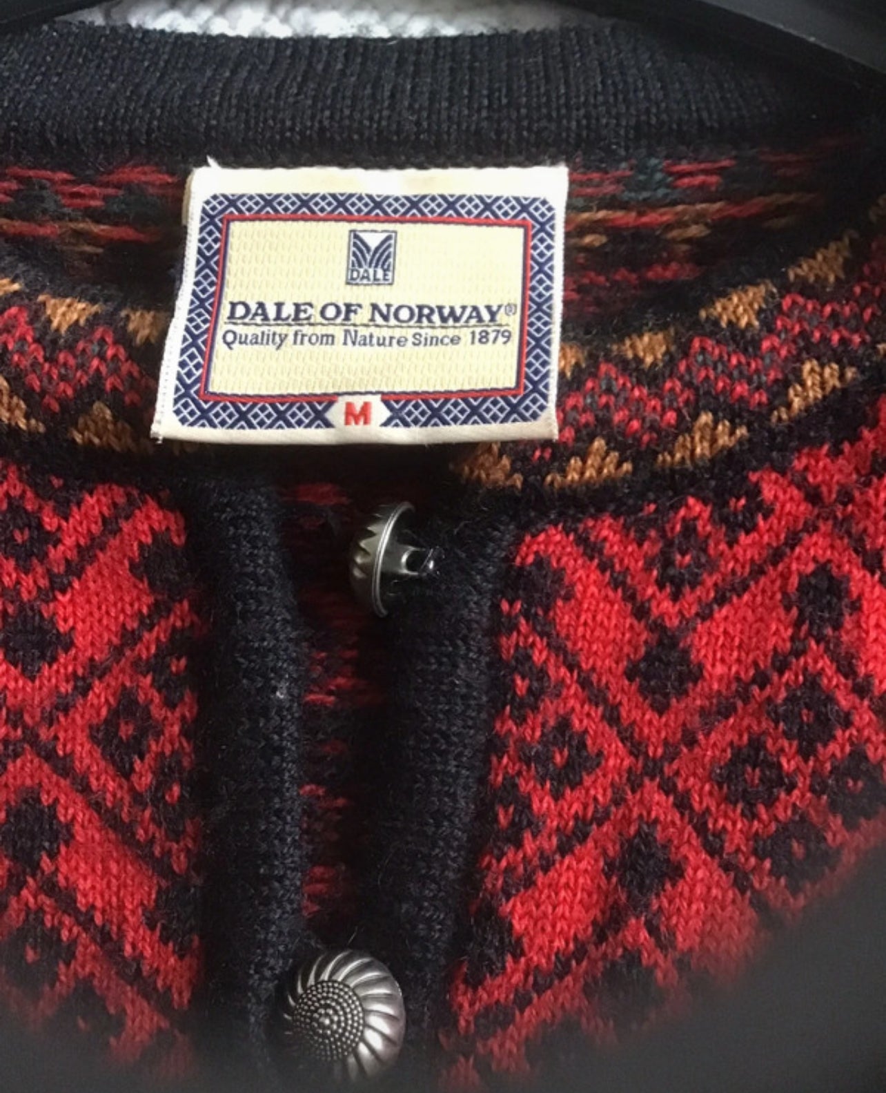 Strick Jacke von Dale of Norway (M Damen) Cardigan rot mit Muster