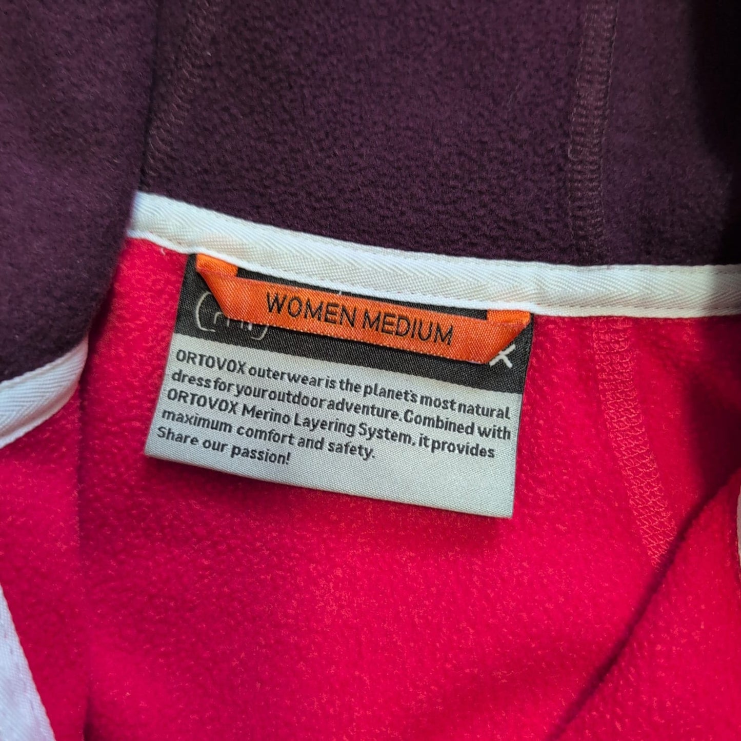 Ortovox Fleece Jacke Merino inside (M Damen) Hoodie korallenrot