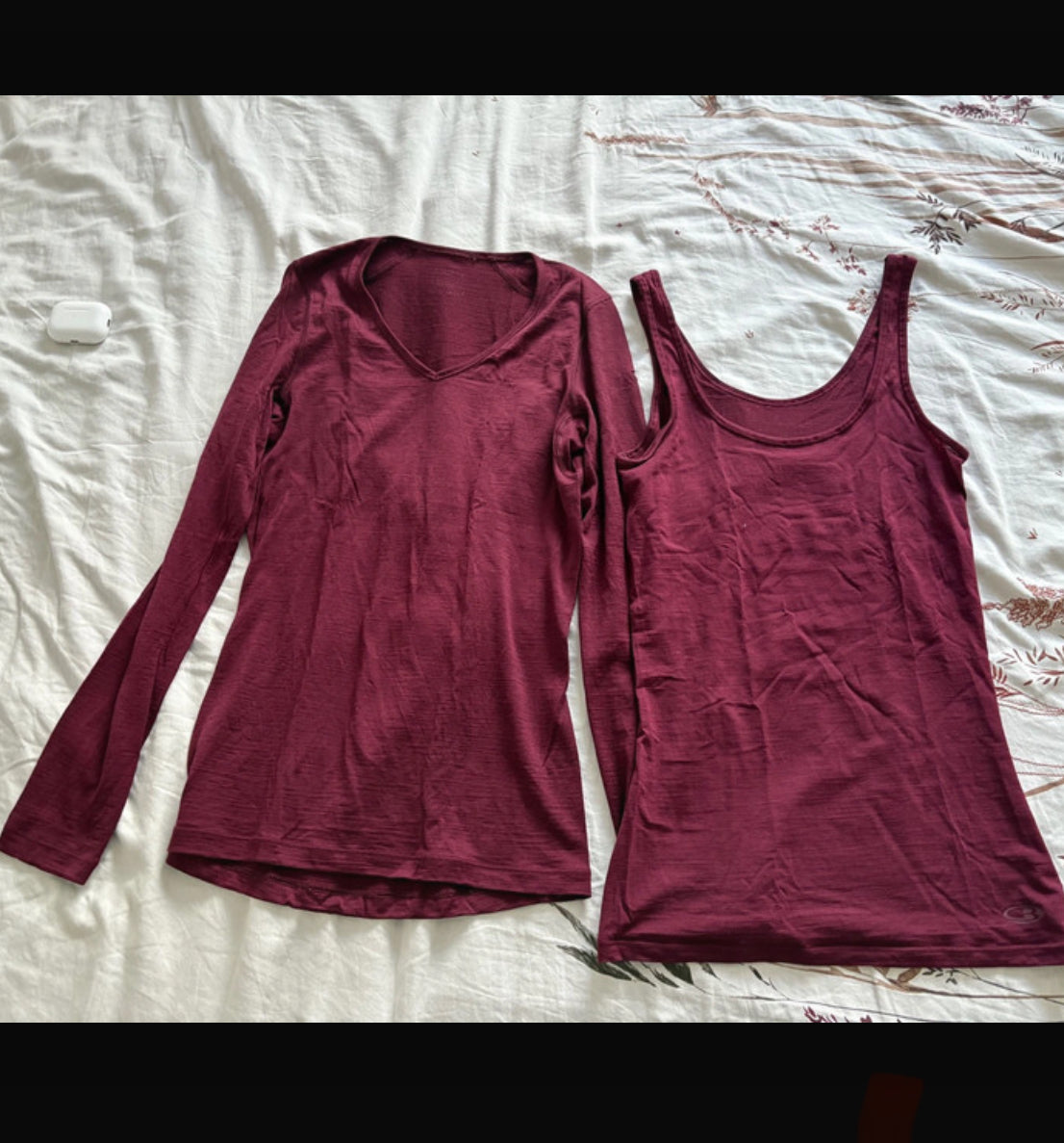 Set Longsleeve + Untershirt von Icebreaker (XS Damen) Merino 175 bordeaux