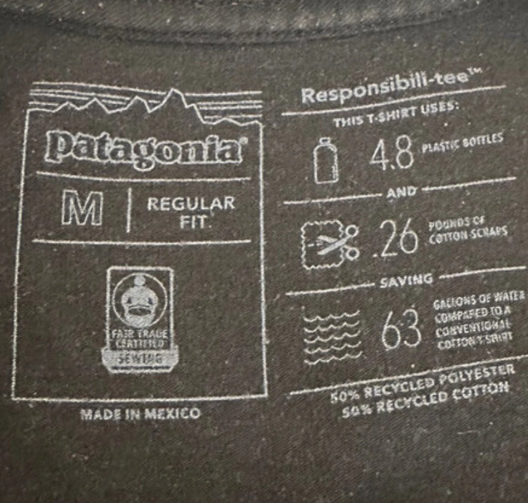 Patagonia T-Shirt (M Herren) Organic Cotton schwarz mit Backprint