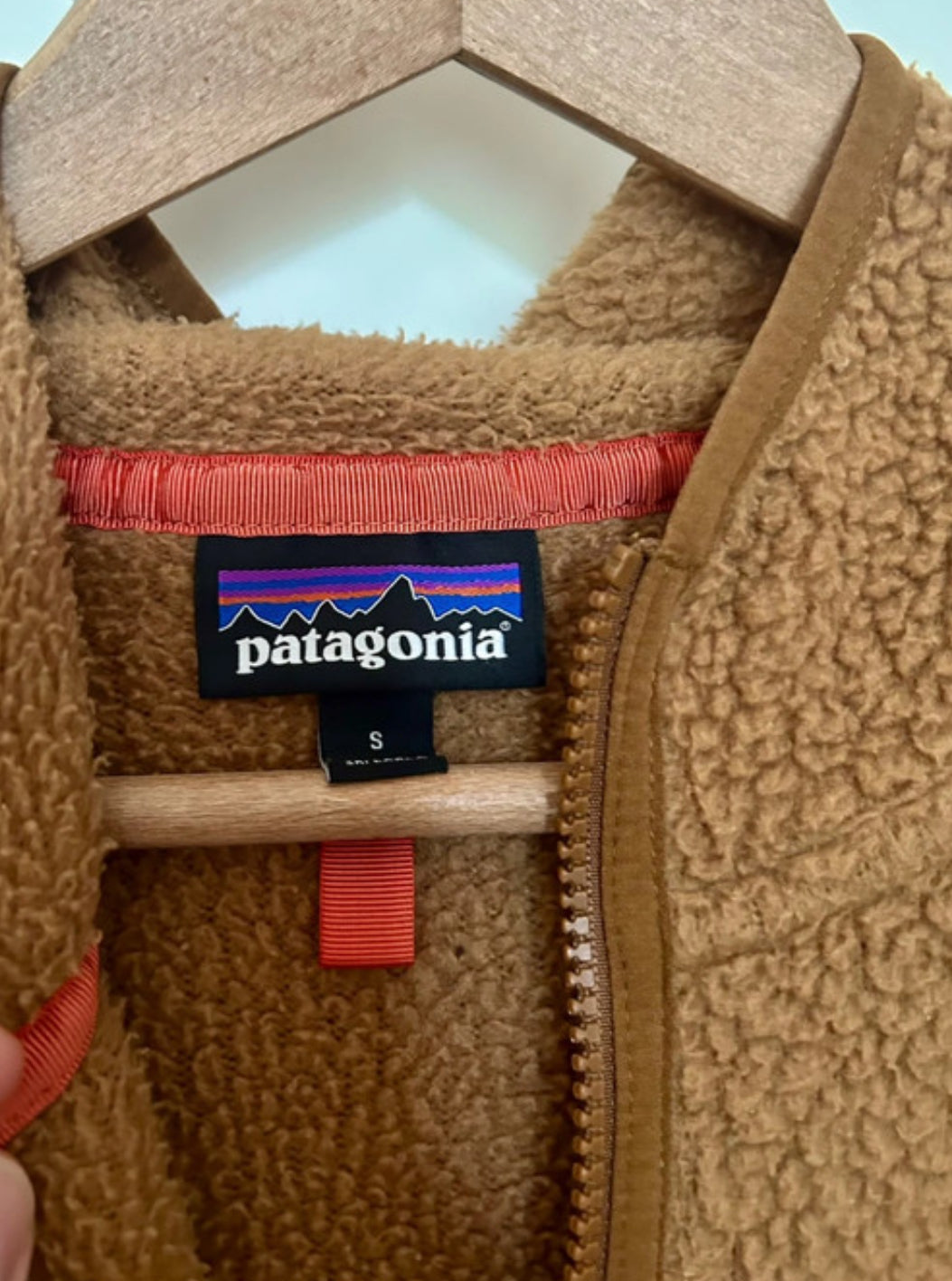 Teddy Jacke Patagonia (S Damen ) Retro Pile Kapuze ocker braun