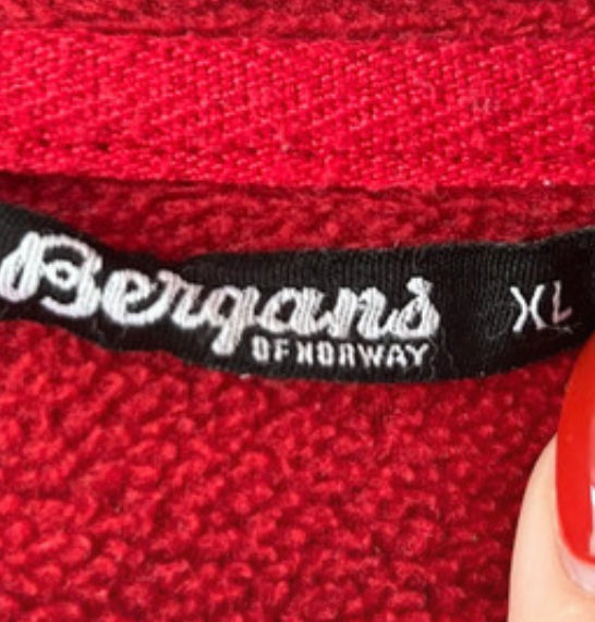 Fleecejacke Bergans of Norway (XL Damen) Hoody Sweatshirt rot