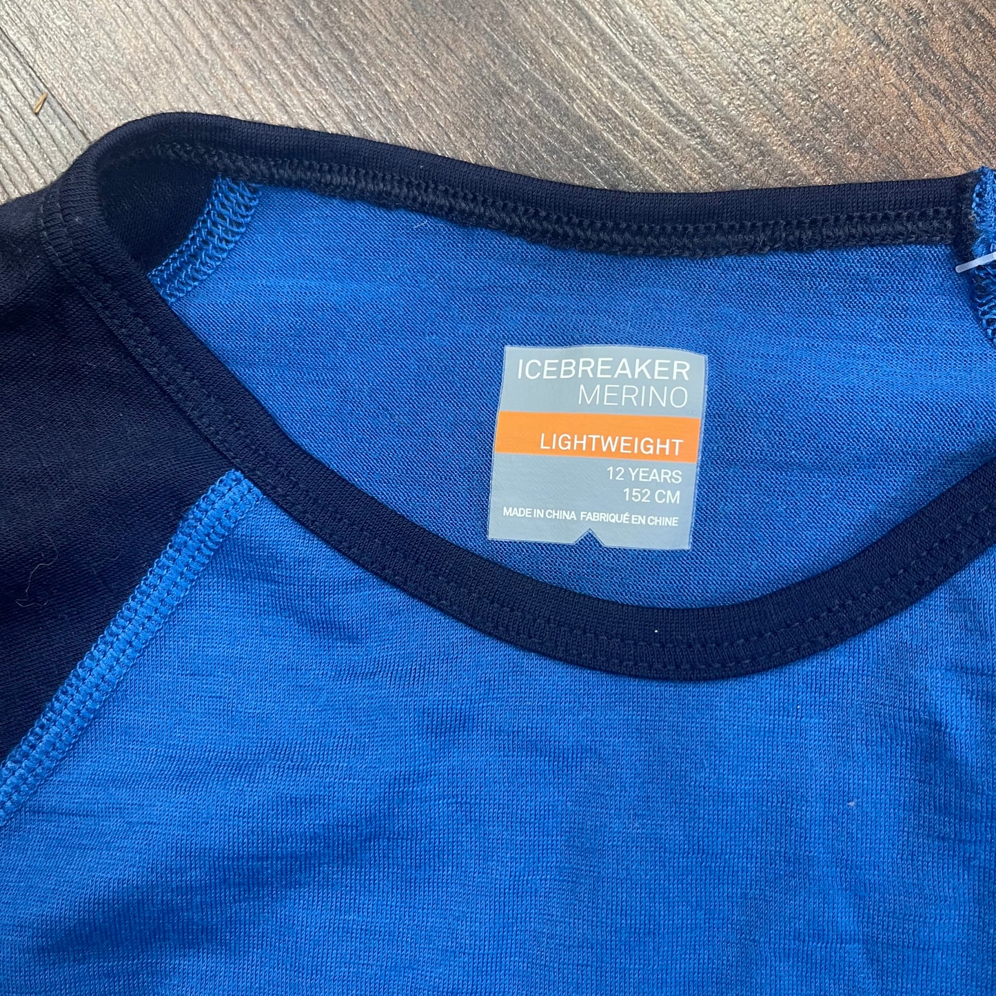 100% Merino Longsleeve Icebreaker (Kinder 152 cm) blau