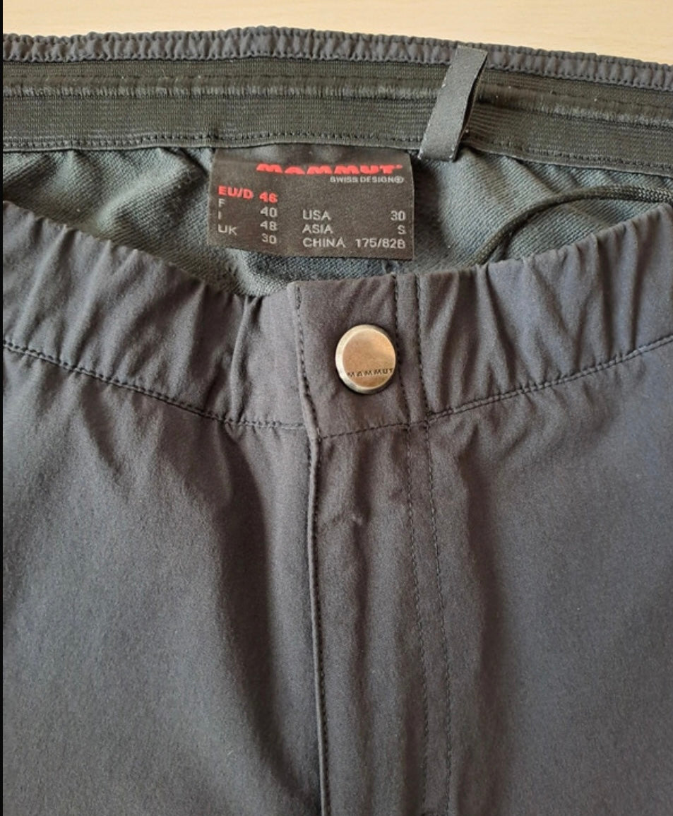 Elastische Trekking Hose Mammut (S Herren) wasserdicht schwarz grau
