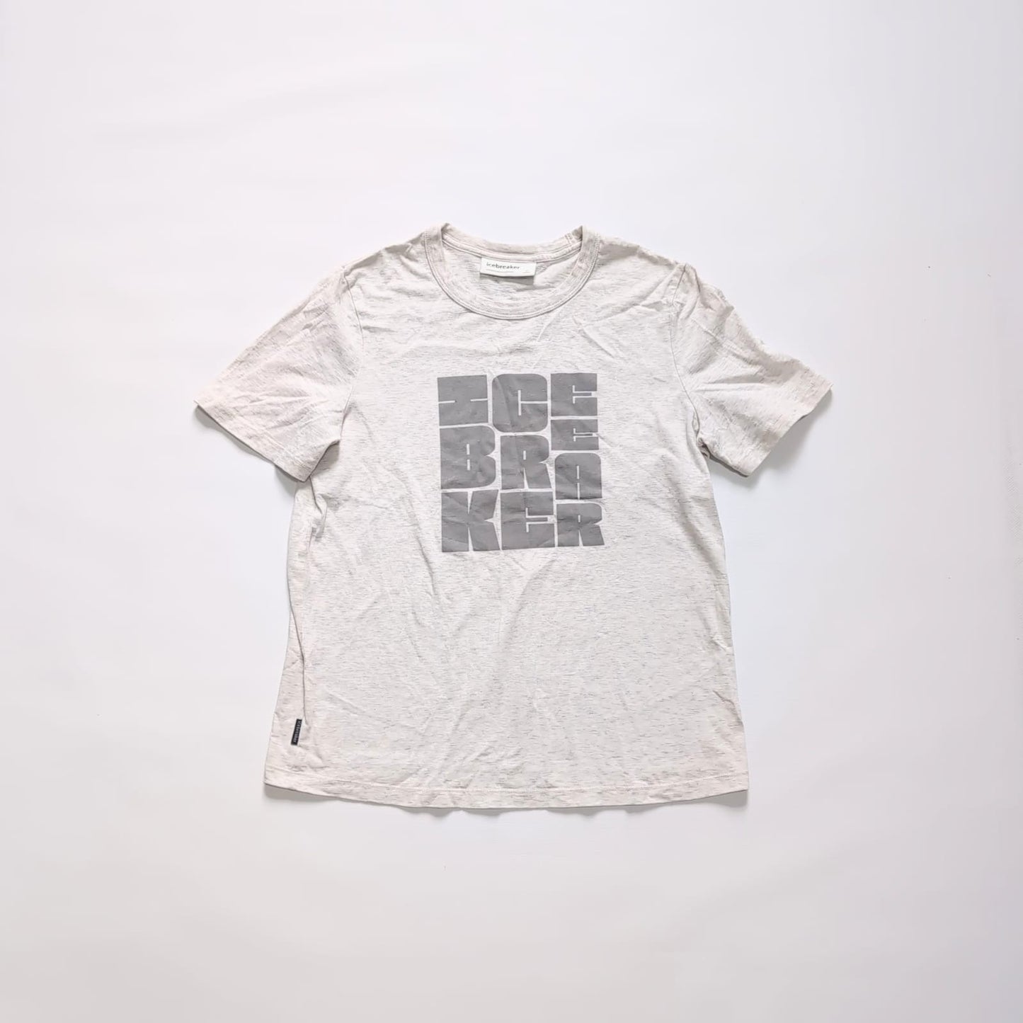 Merino T-Shirt von Icebreaker (Damen S) weiß Brustprint