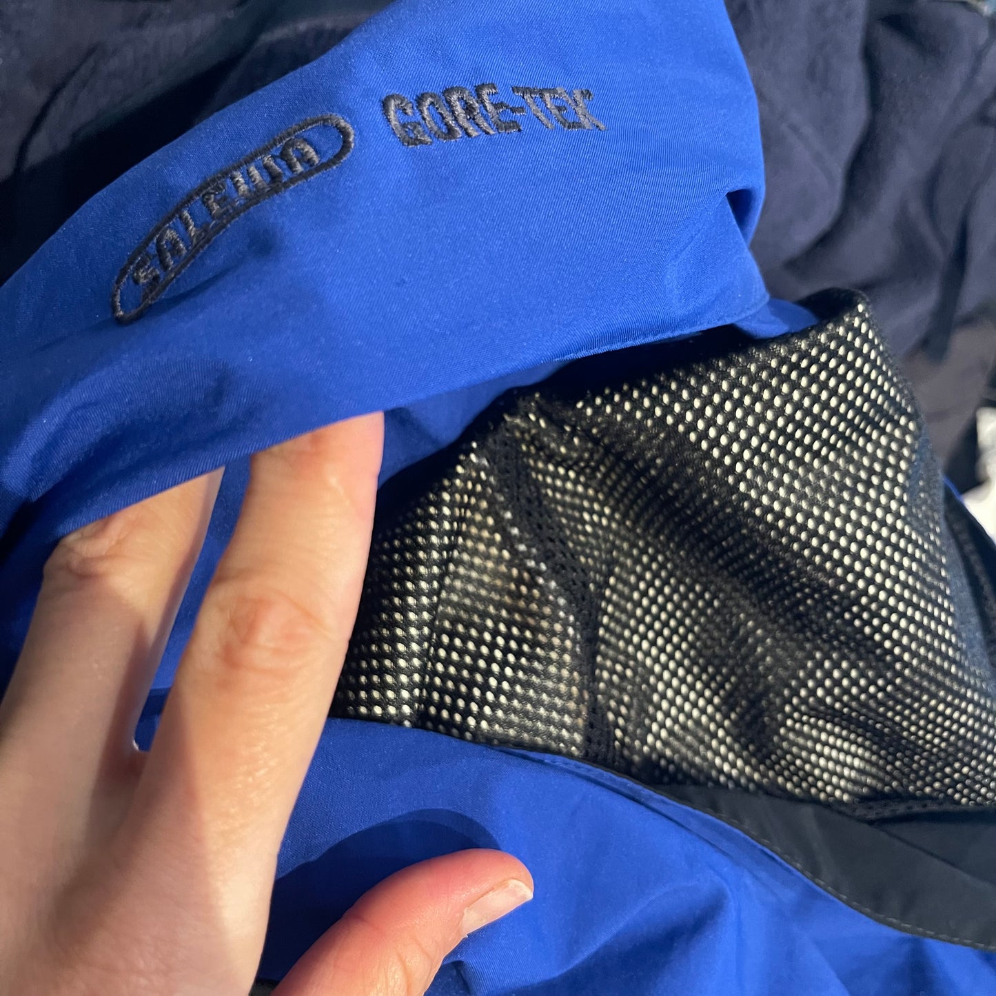 Regen Jacke von Salewa (M Herren) Goretex wasser-, winddicht blau