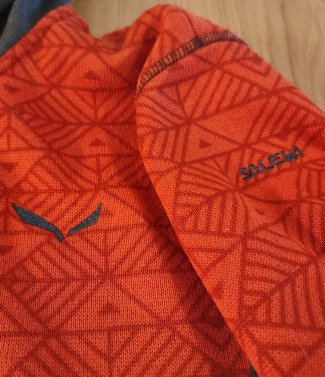 Fleece Jacke von Salewa (L Herren) Zipper Hoodie Muster orange