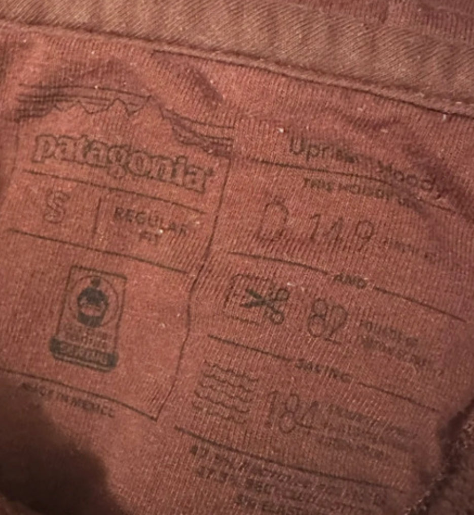 Uprisal Hoodie von Patagonia (S Damen) Dunkelrot Brustprint