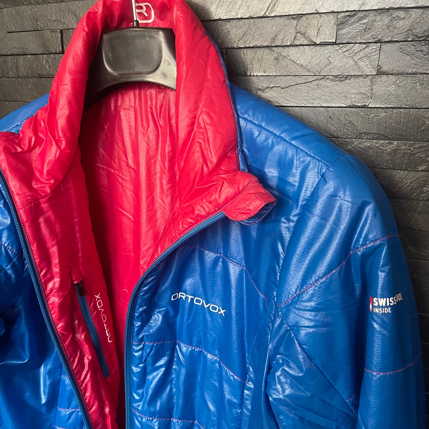 Wende Jacke Ortovox (M Damen) Swisswool inside rot blau