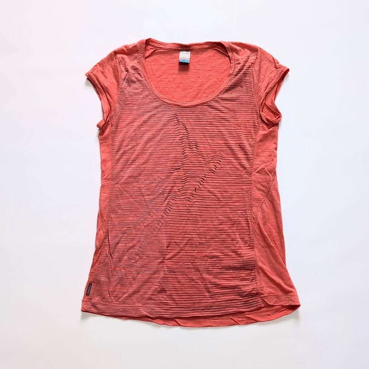 Merino T-Shirt von Icebreaker (S Damen ) korallenrot mit Print New Zealand