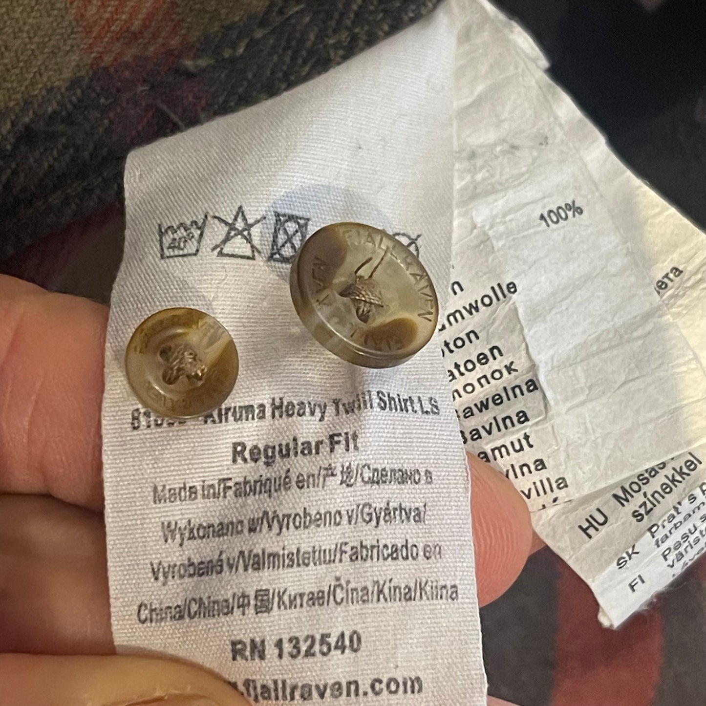 Hemd von Fjällräven (L :50 Herren) 100% Baumwolle khaki rot kariert
