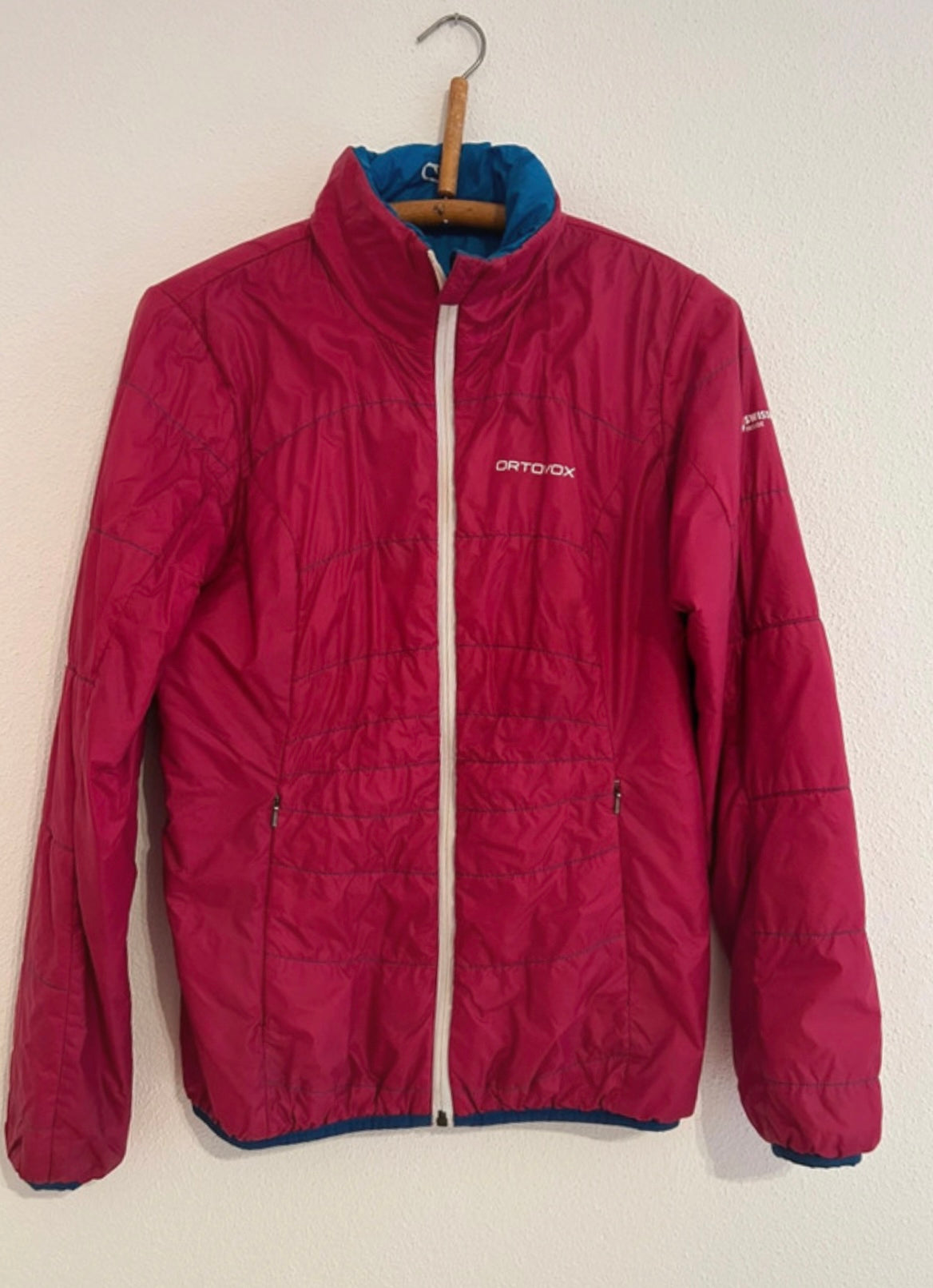 Wende Jacke Ortovox (S Damen) Swisswool Isolation pink blau