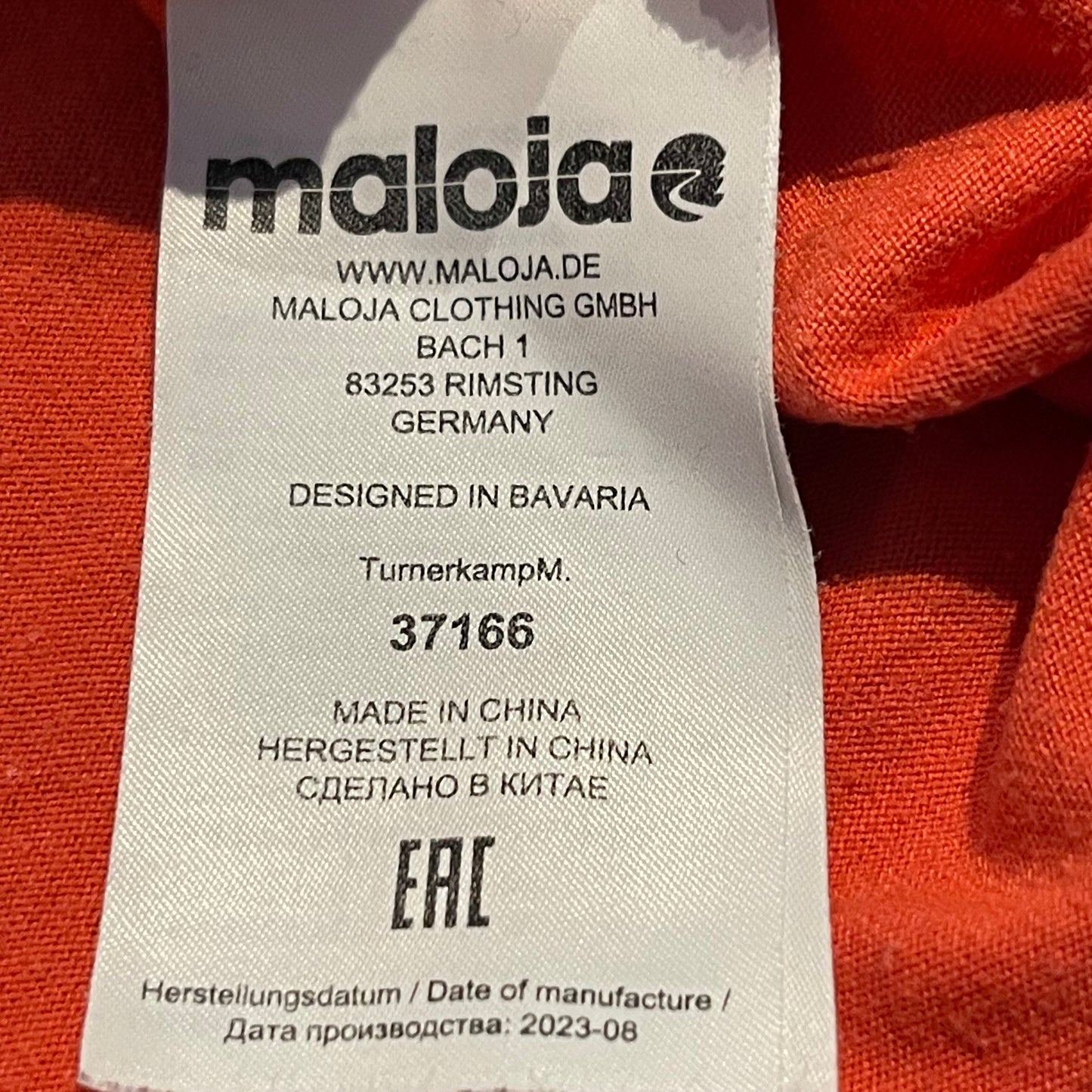 Longsleeve von Maloja (M Herren) Aprikot marineblau