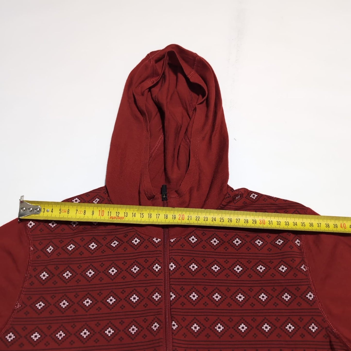 Longsleeve Icebreaker M Merino 200 Neck Zip Hoodie rot Muster