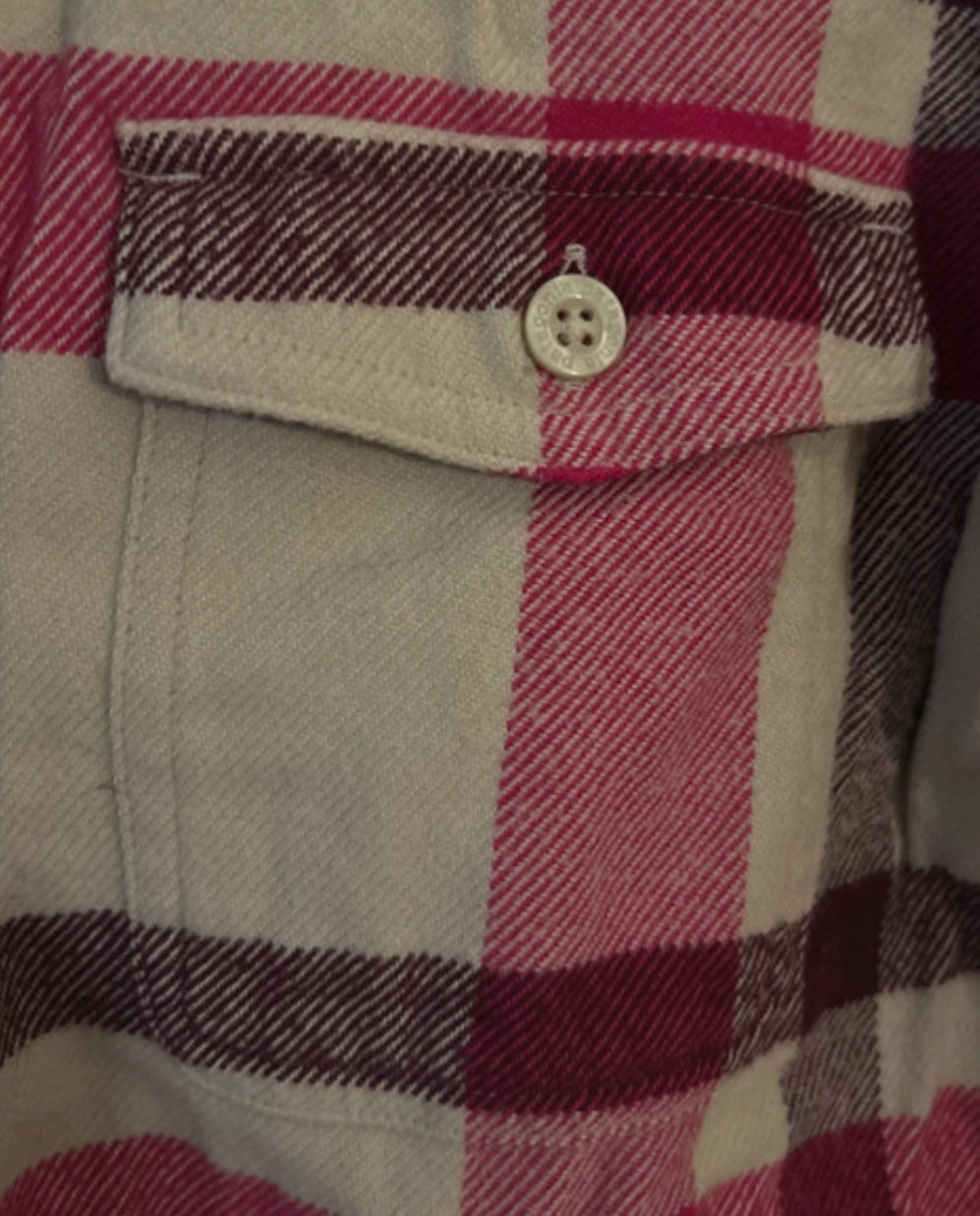 Patagonia Karo Hemd (M Damen) Baumwolle Flannel pink creme kariert