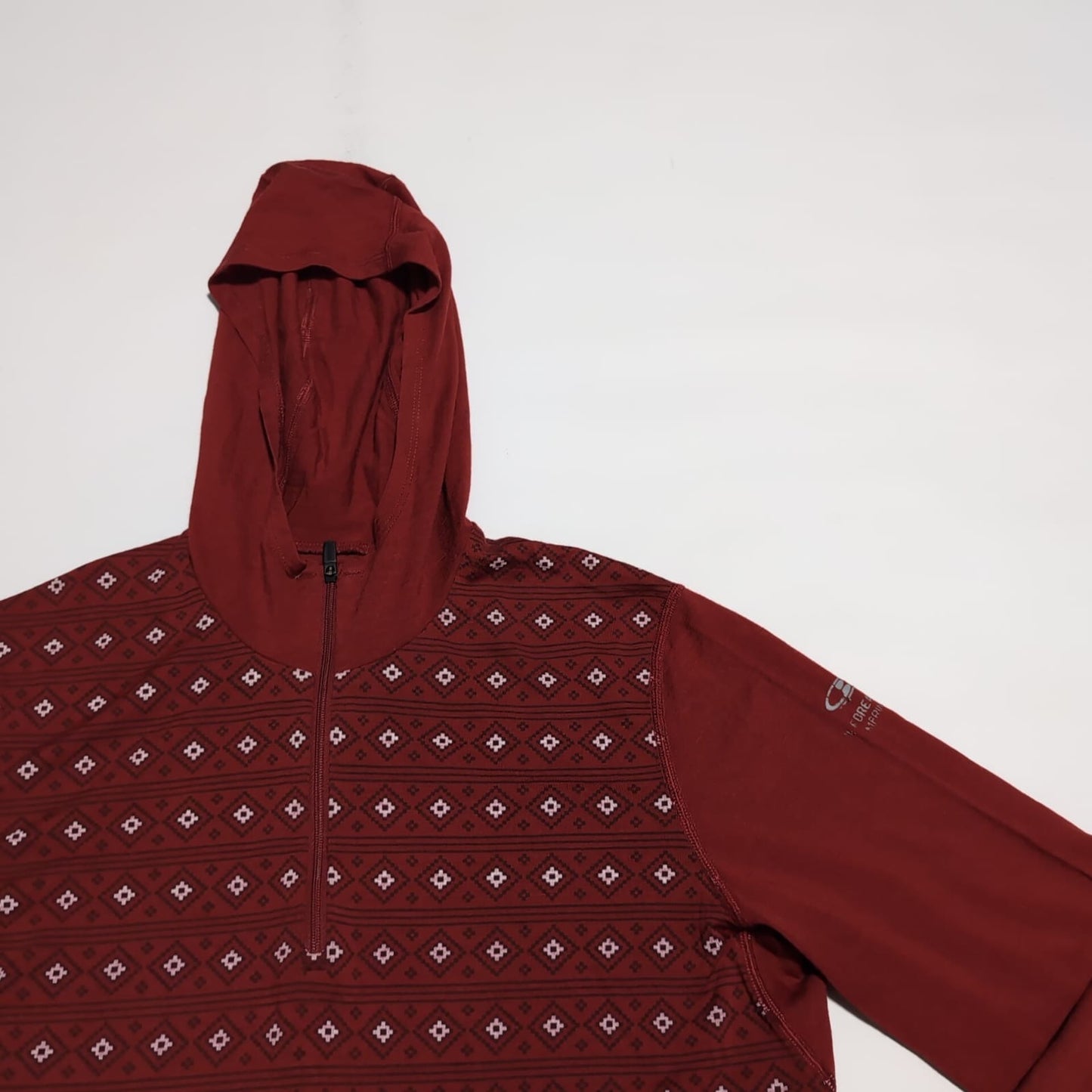 Longsleeve Icebreaker M Merino 200 Neck Zip Hoodie rot Muster