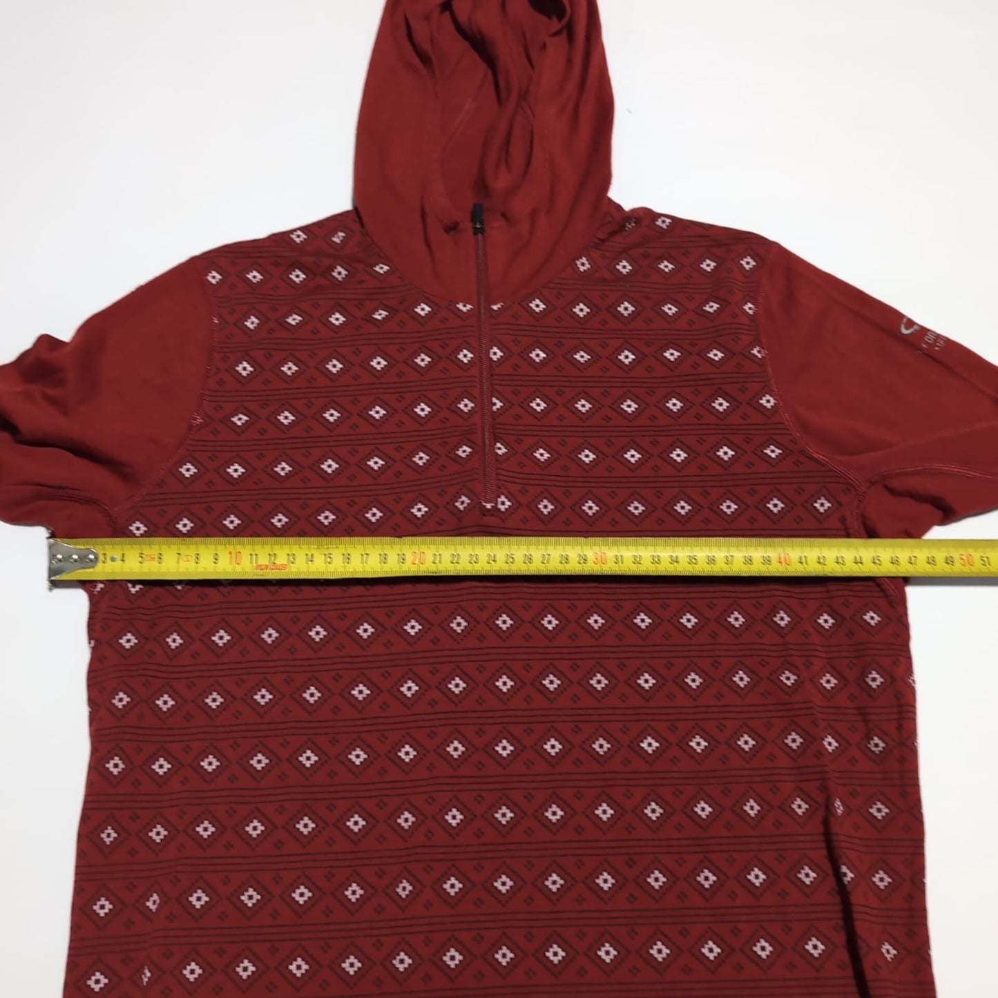 Longsleeve Icebreaker M Merino 200 Neck Zip Hoodie rot Muster