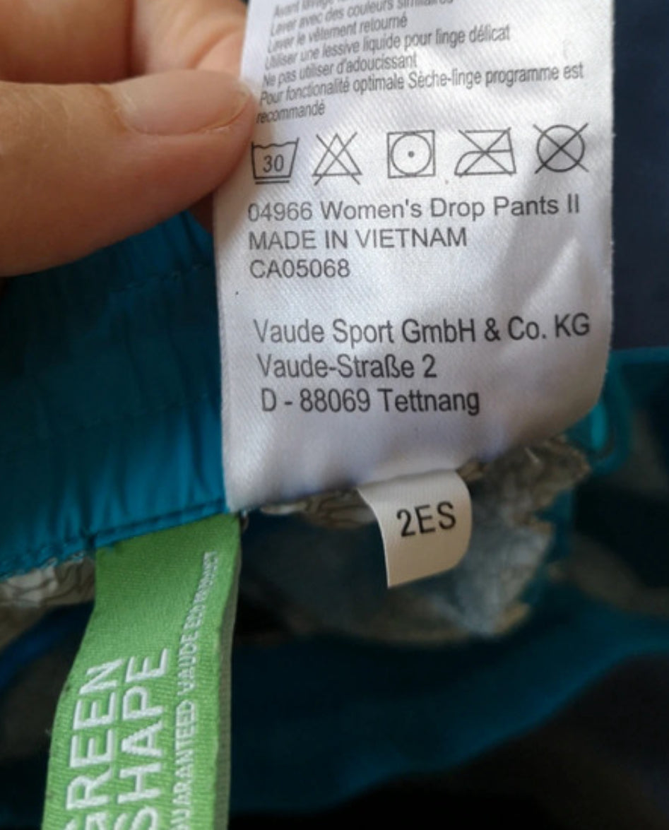 Rad Regenhose von Vaude (L / XL Damen) Hardshell Hose blau