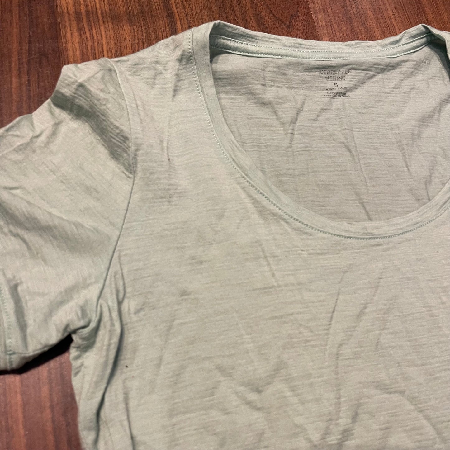 Merino T-Shirt von Icebreaker (Damen S) türkis mit Baum-Print