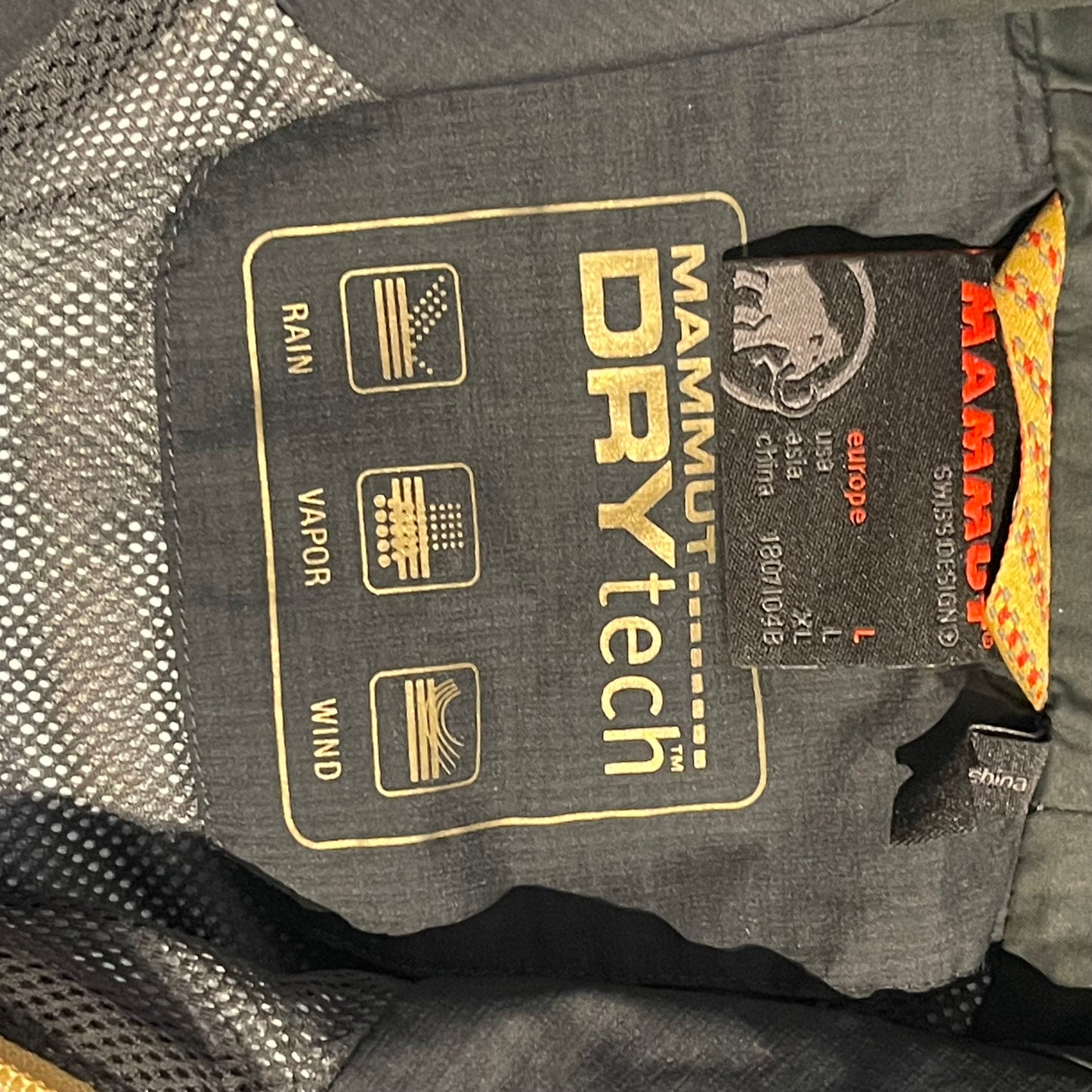 Regen Jacke von Mammut (L Herren) Anthrazit mit Membran