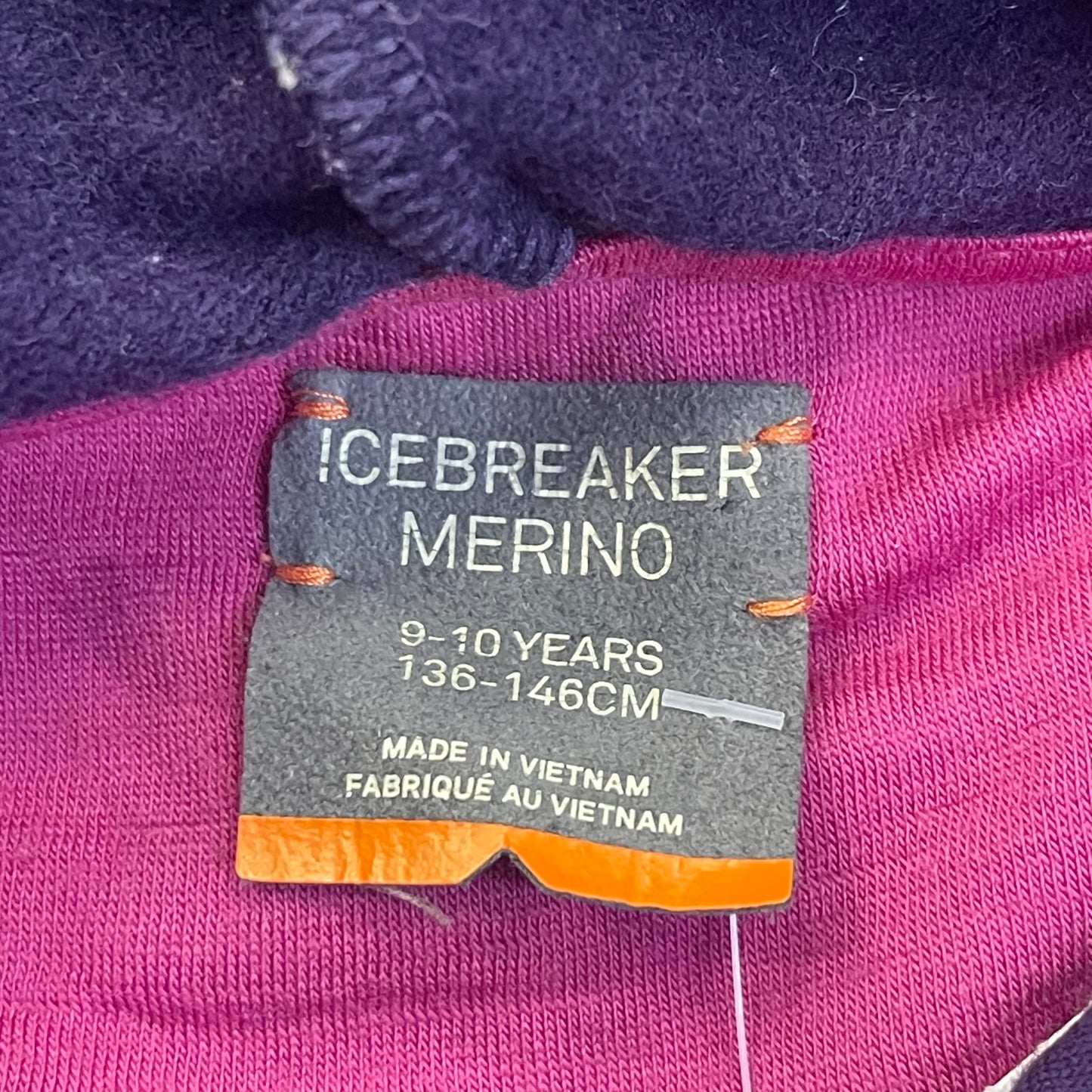 Merino Jacke von Icebreaker (Kinder 136-146) lila mit Kapuze