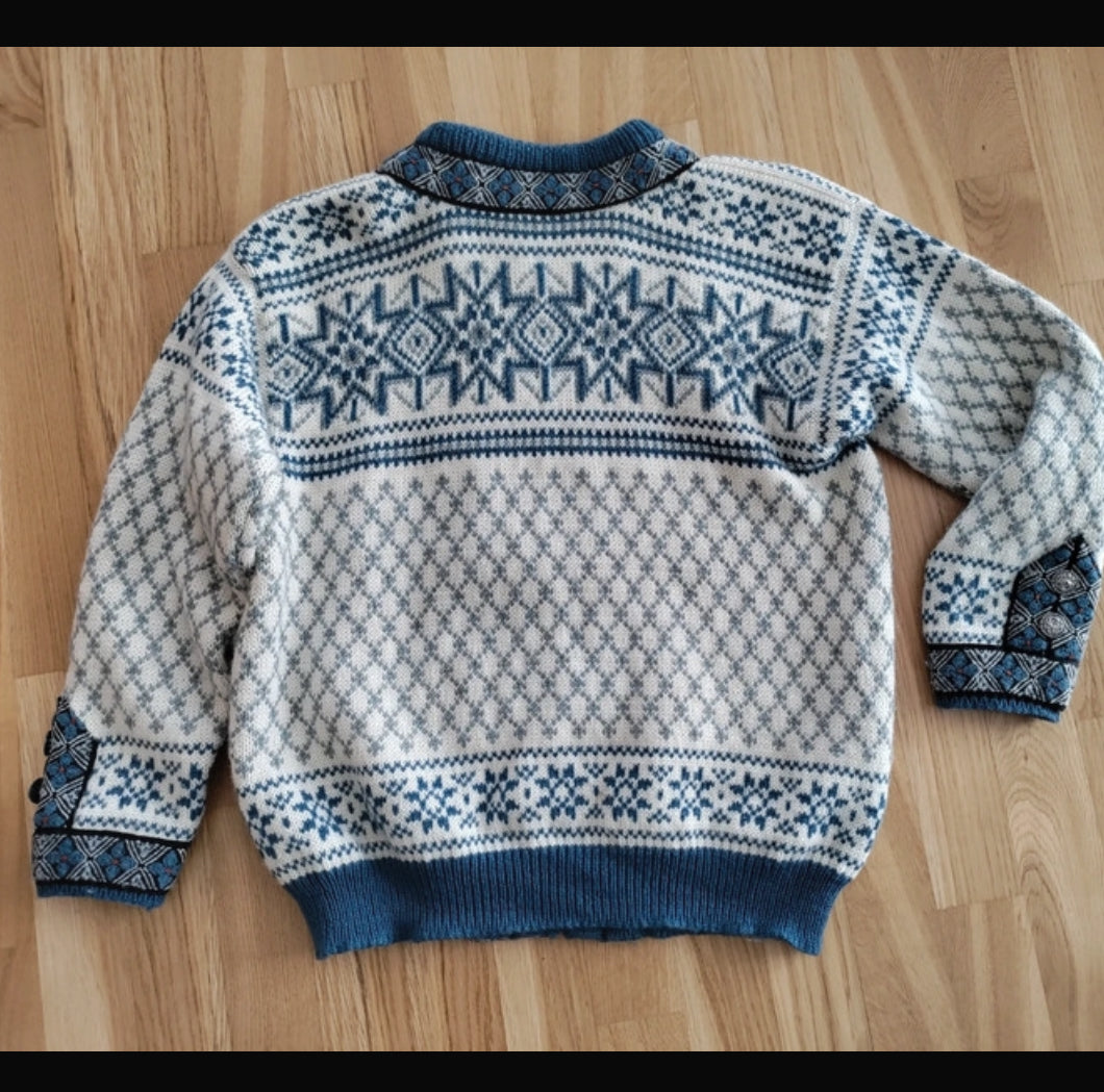 Strickjacke von Dale of Norway (XL Damen) cremeweiß-blau
