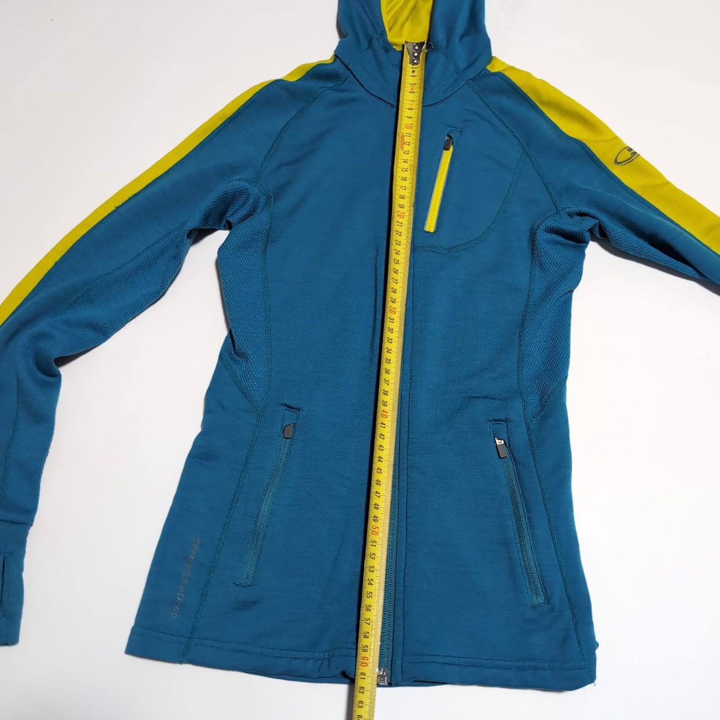 Merino Jacke von Icebreaker (XS Damen) Zipper Hoodie blau gelb