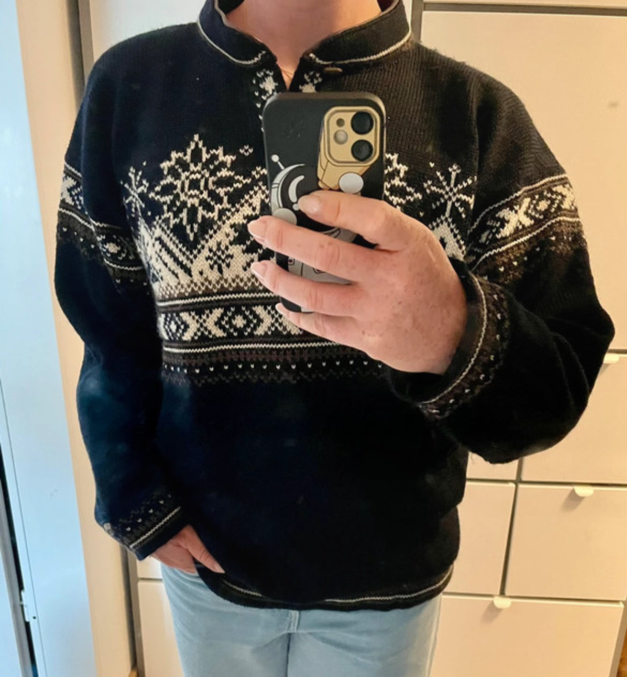 Strick Pullover Dale of Norway (M Herren / L Damen) schwarz mit Muster
