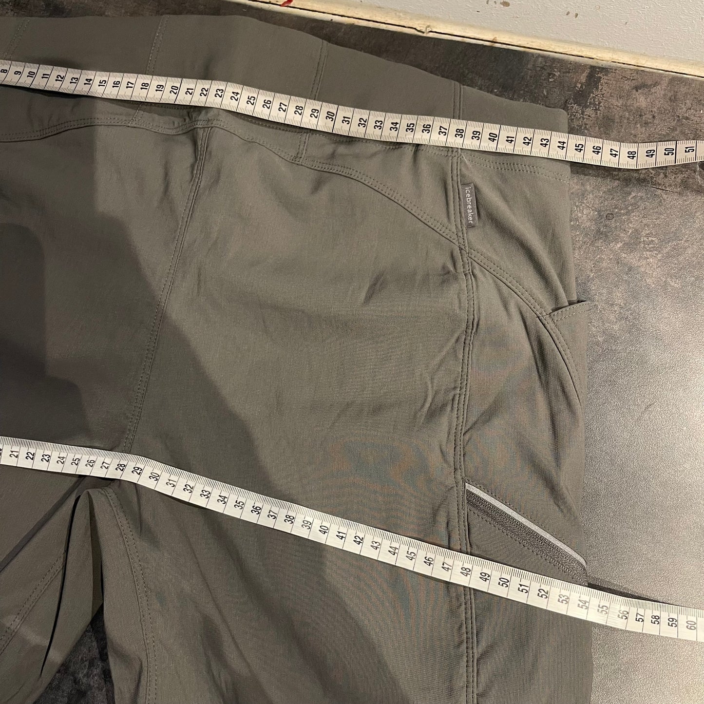 3/4 Wander Hose Icebreaker (L / XL Damen 31) Merino Capri Stretch grau