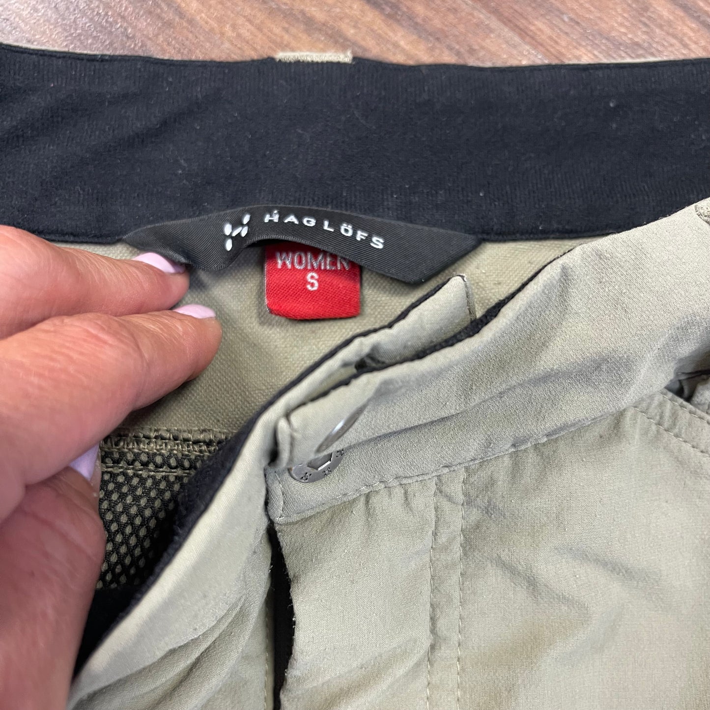 Ultraleichte Softshell Hose von Haglöfs (S Damen) elastisch olive beige